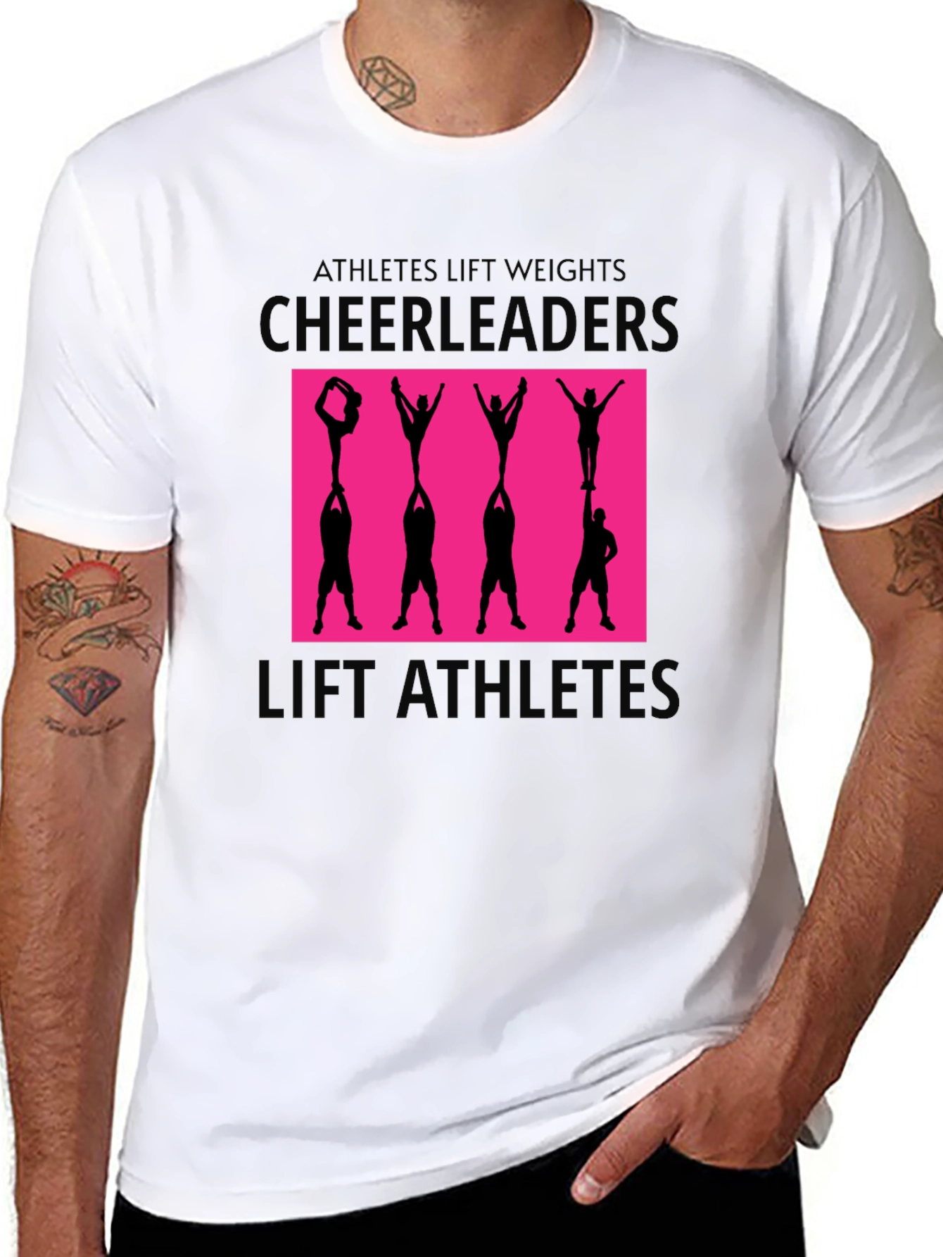 Cheerleaders Lift Athletes Graphic Tee