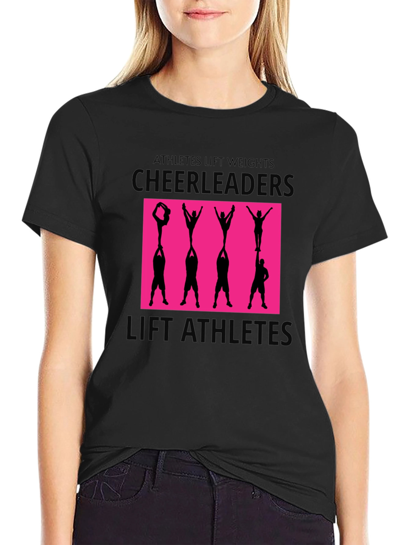 Cheerleaders Lift Athletes Graphic Tee