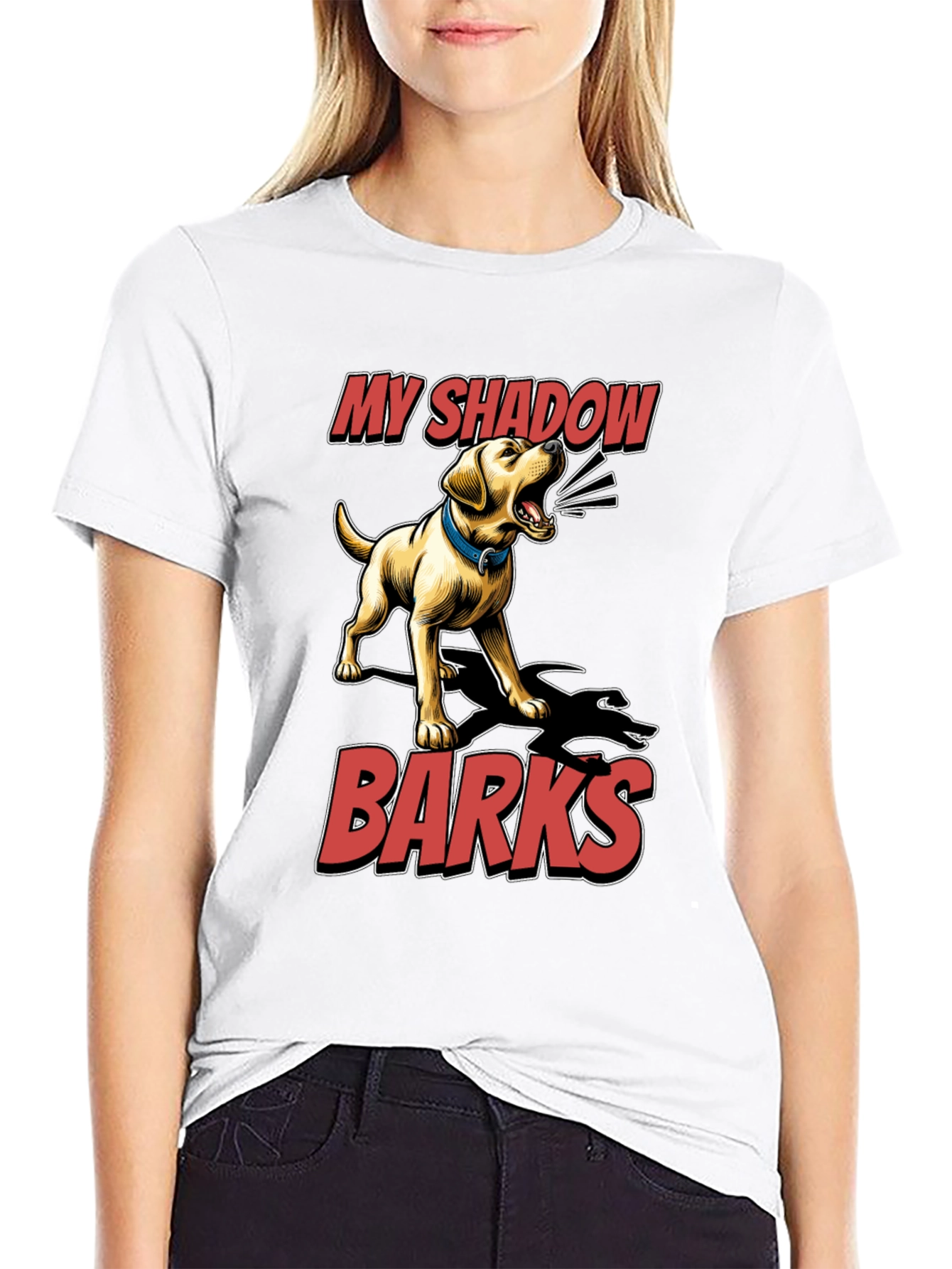My Shadow Barks T-Shirt - Dog Lover Tee