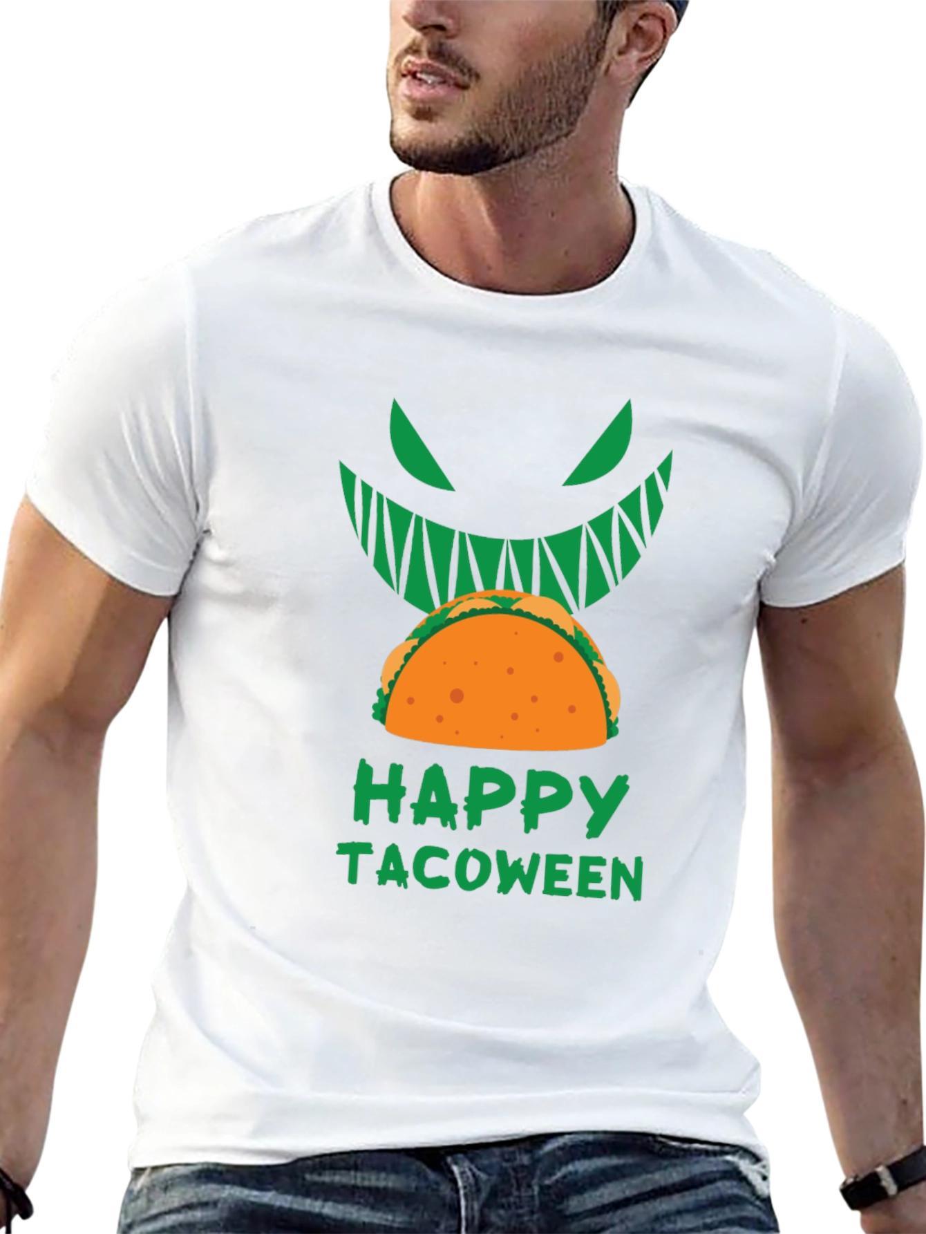 Happy Tacoween Graphic Tee - Halloween Taco Shirt