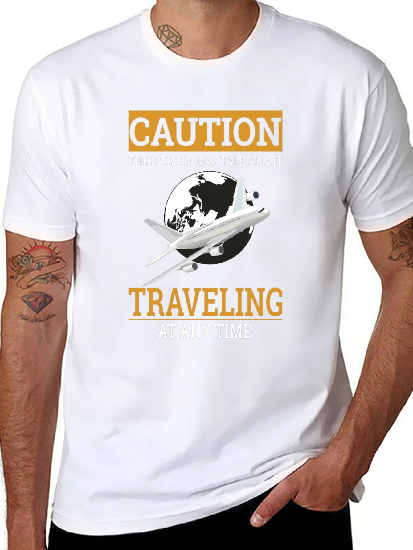 Caution Traveling Airplane T-Shirt