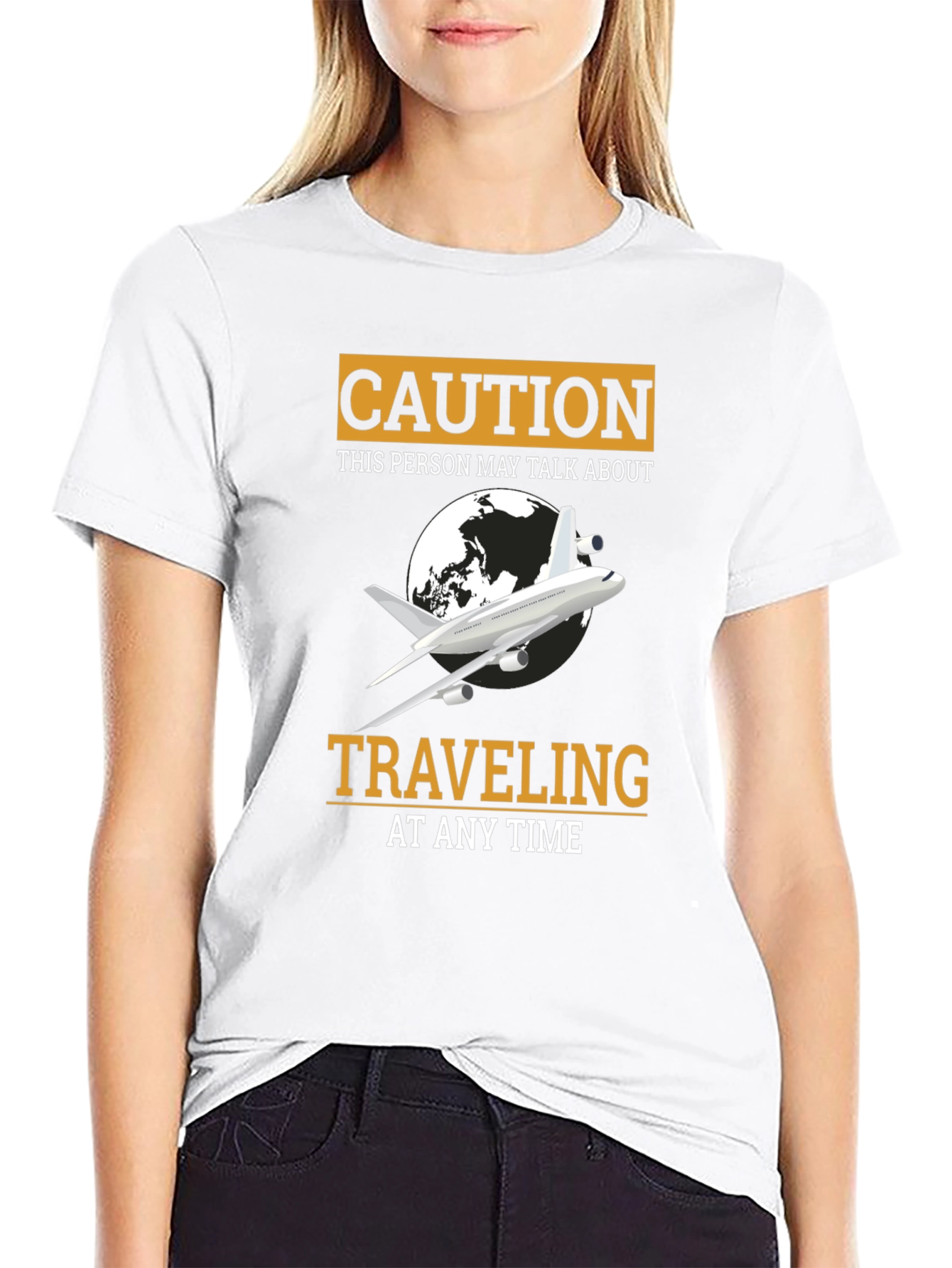 Caution Traveling Airplane T-Shirt