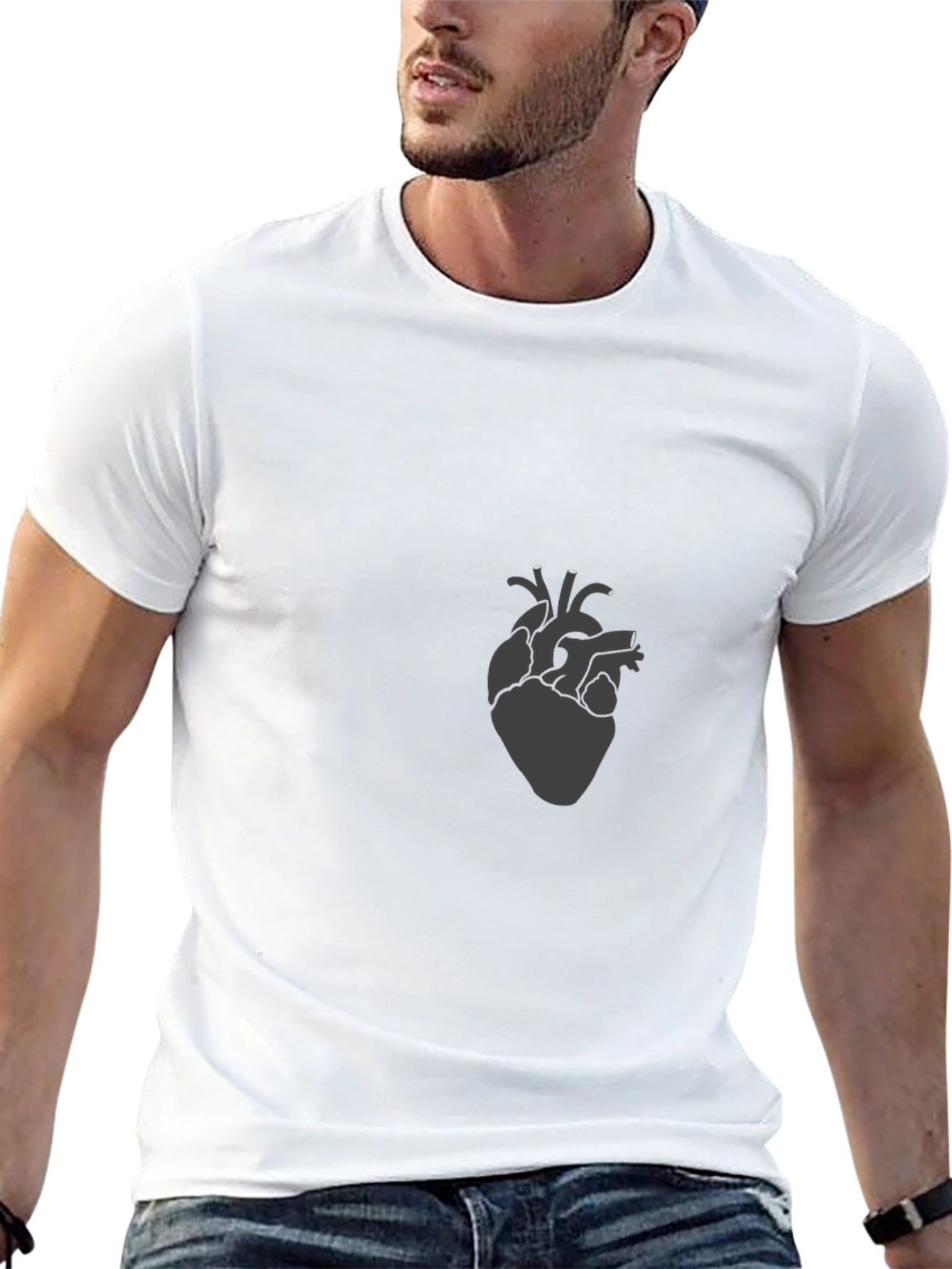 Anatomical Heart Graphic Tee - Modern Style
