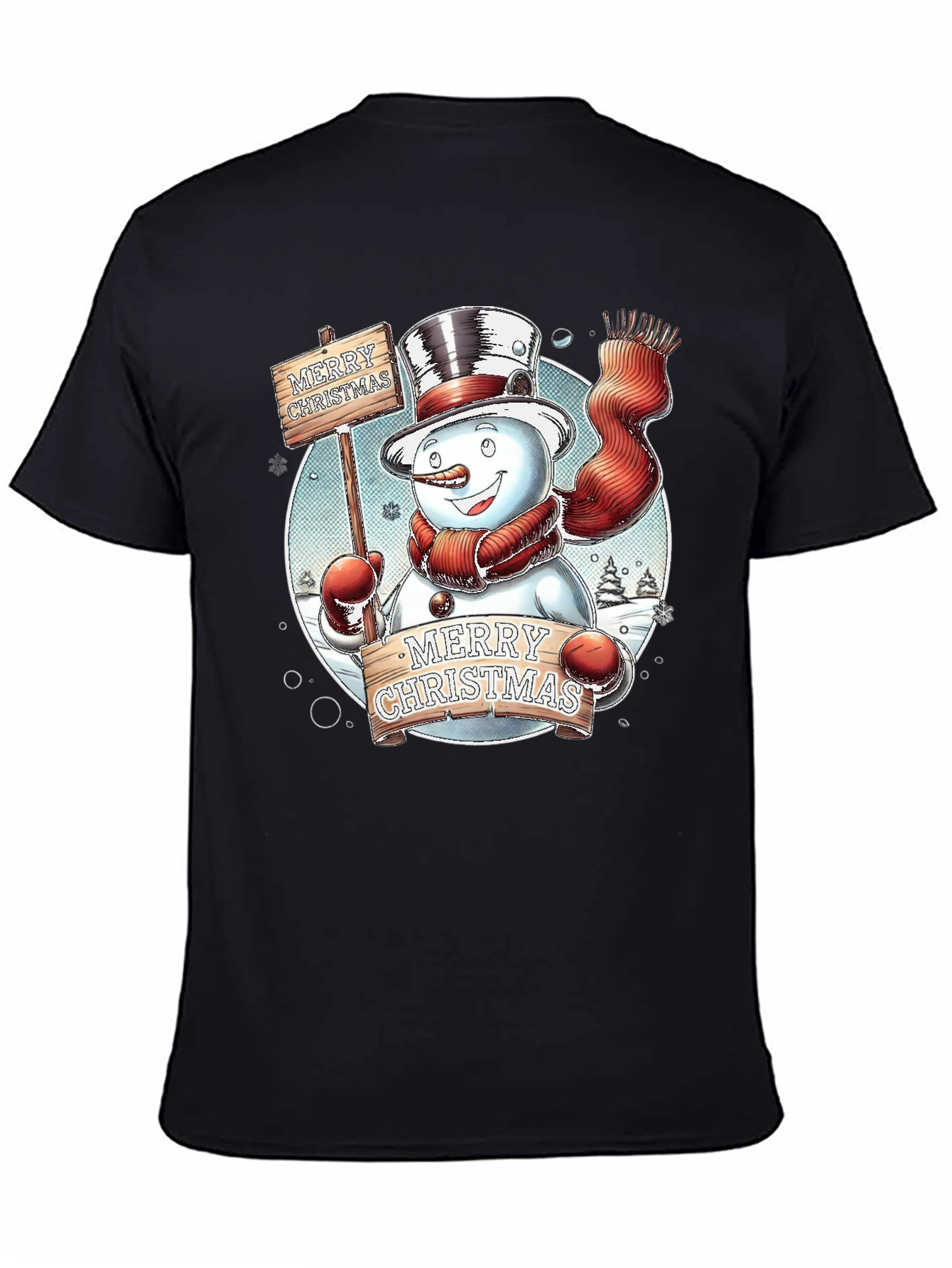 Festive Snowman Merry Christmas Graphic Tee