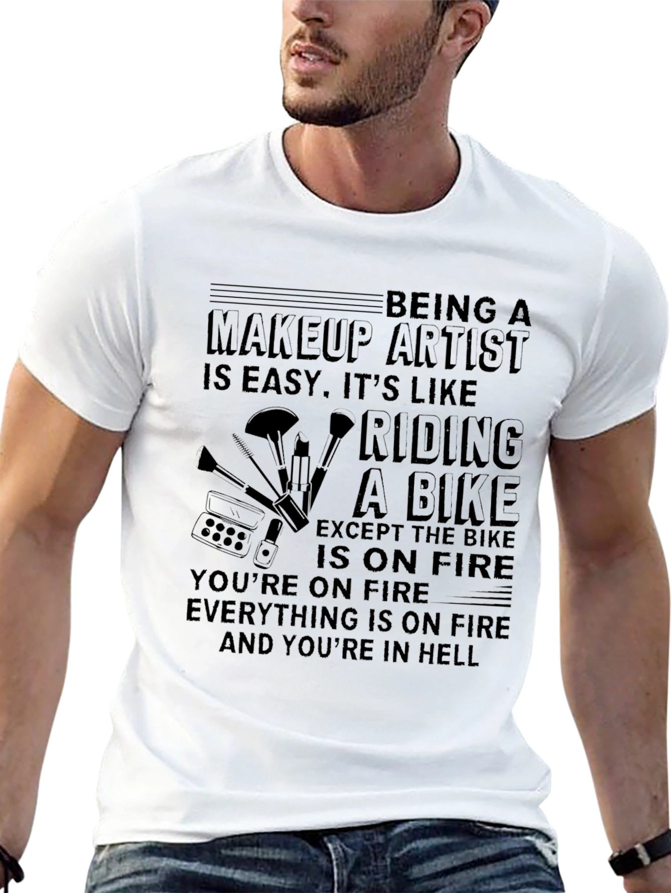 Makeup Artist Riding a Bike T-Shirt