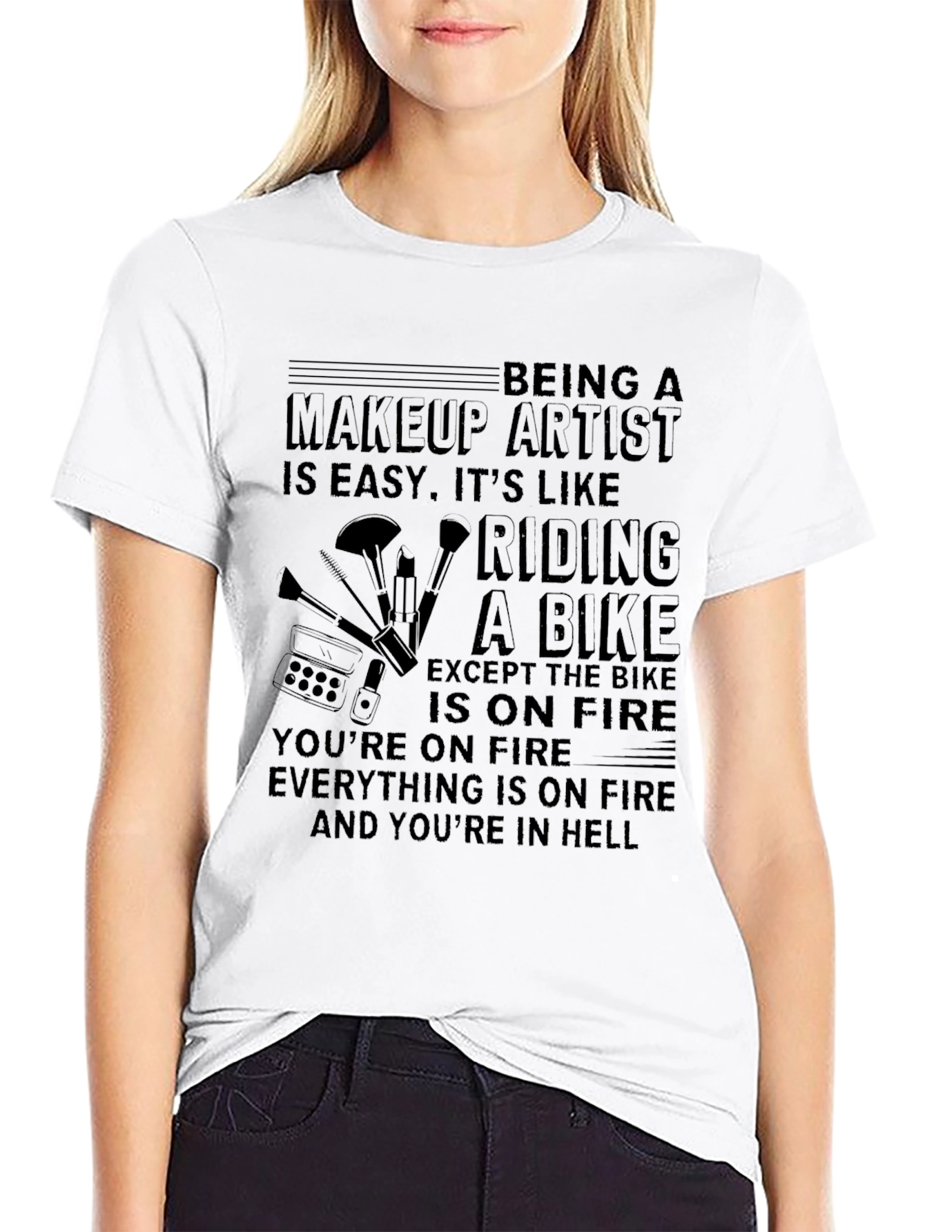 Makeup Artist Riding a Bike T-Shirt