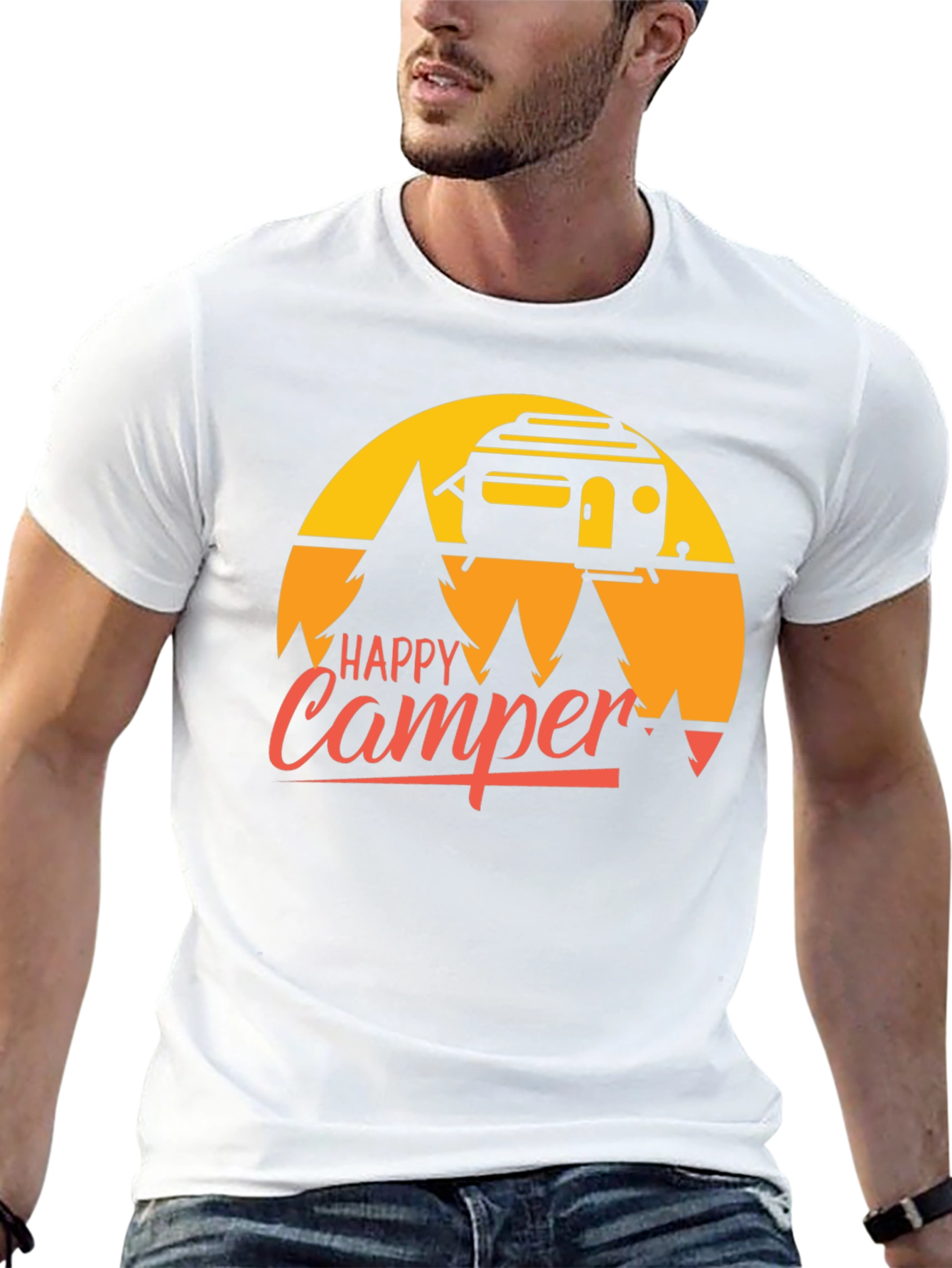 Happy Camper T-Shirt - Retro Camping Graphic Tee