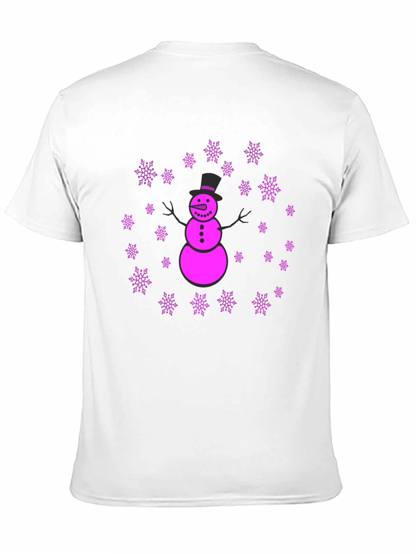 Snowman Snowflake Graphic T-Shirt - Fun Winter Holiday Apparel