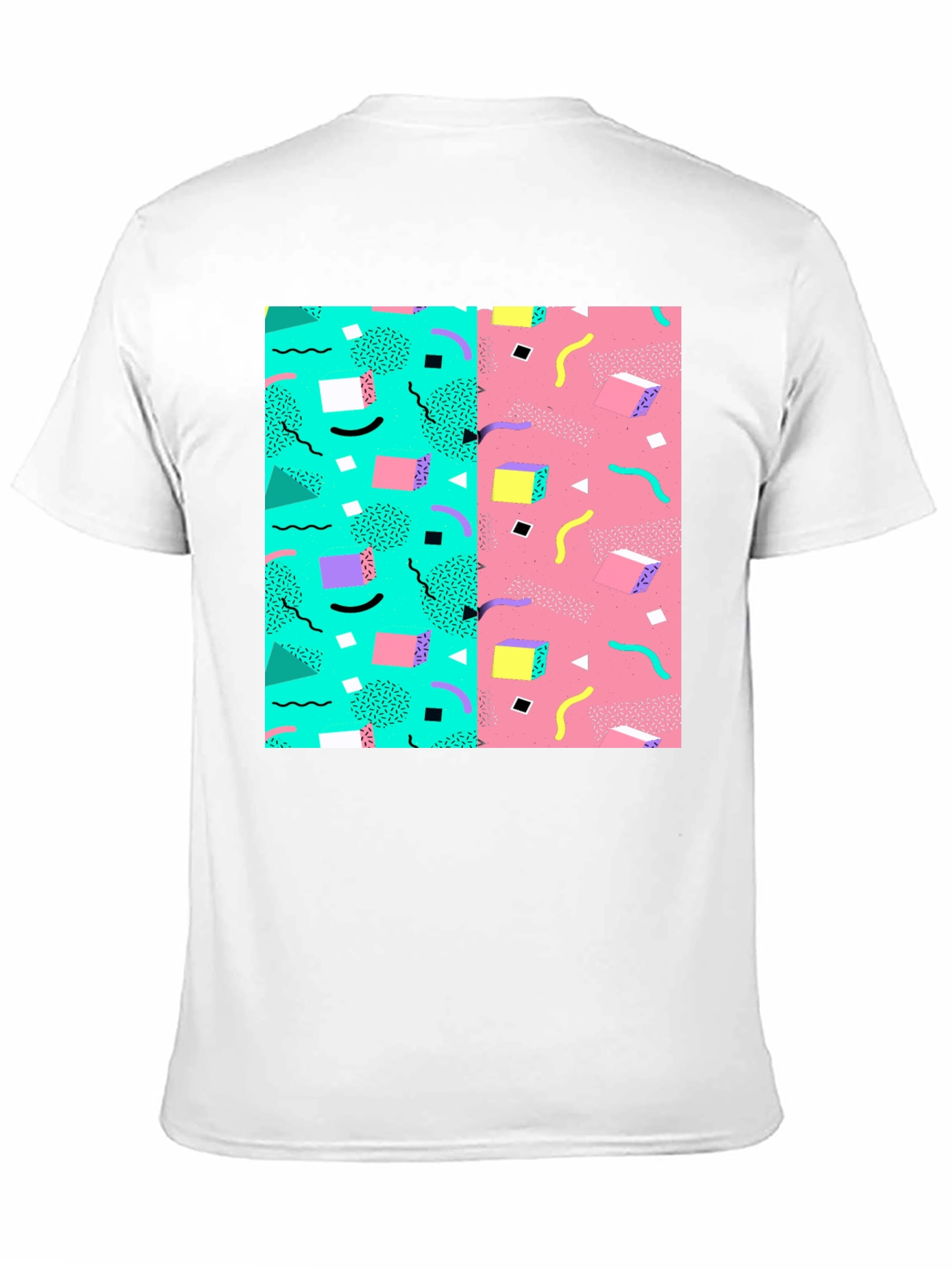 Retro 90s Pattern T-Shirt - Black Cotton Tee