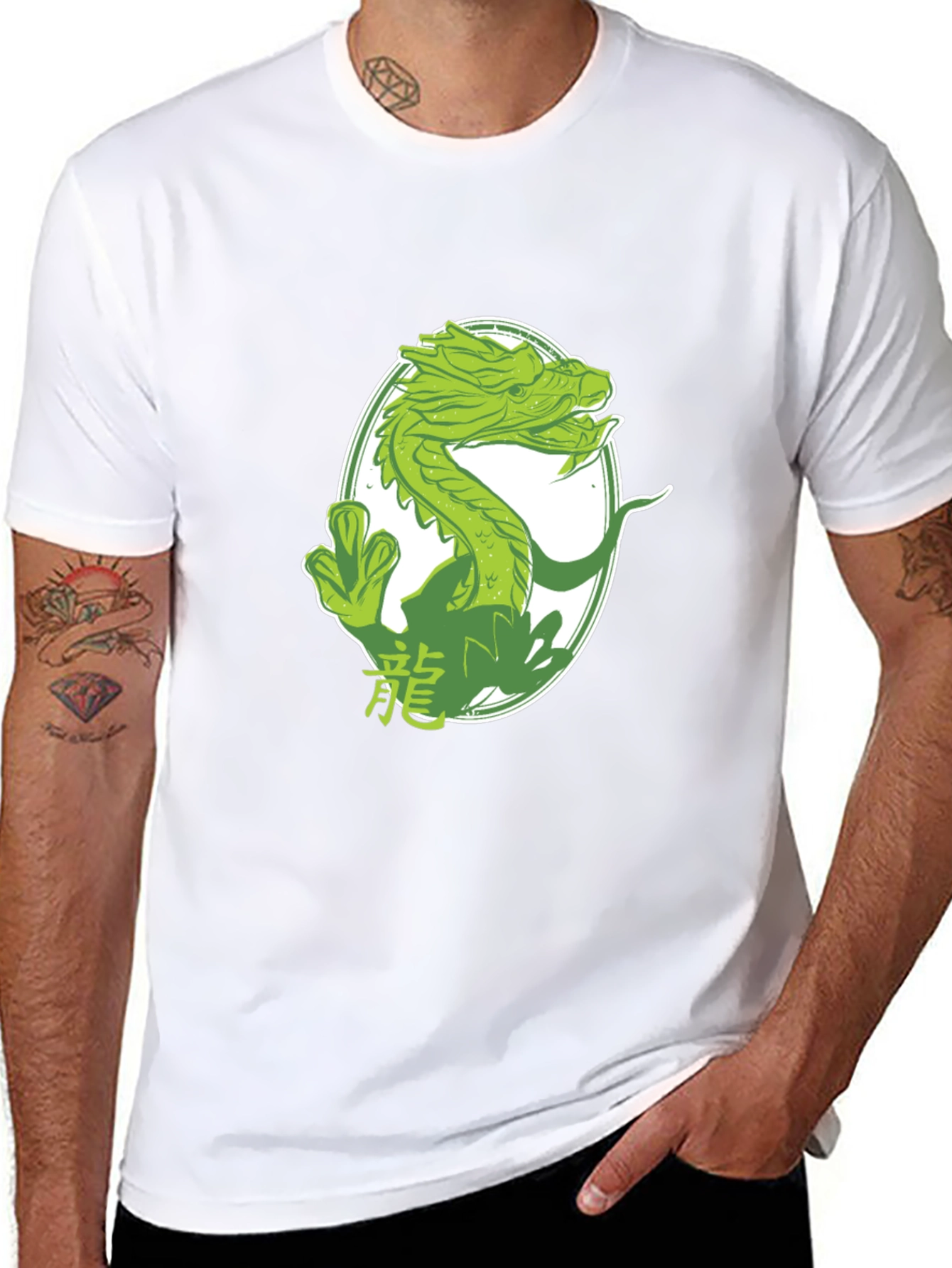 Dragon Graphic Tee - Black Cotton T-Shirt