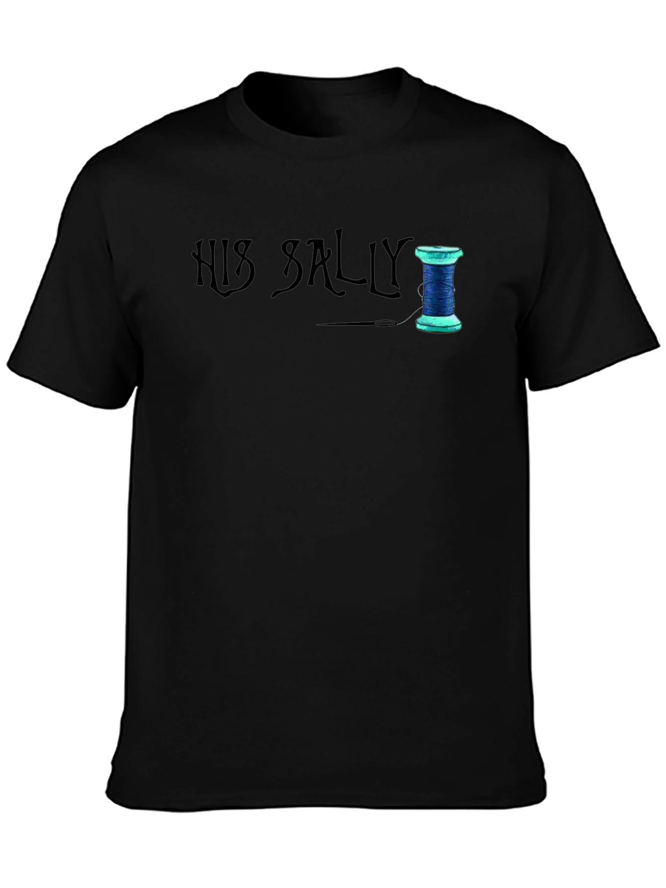 His Sally Sewing Thread T-Shirt - Black