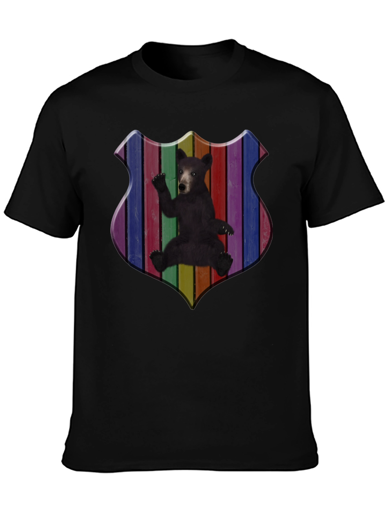 Rainbow Bear Shield Graphic T-Shirt