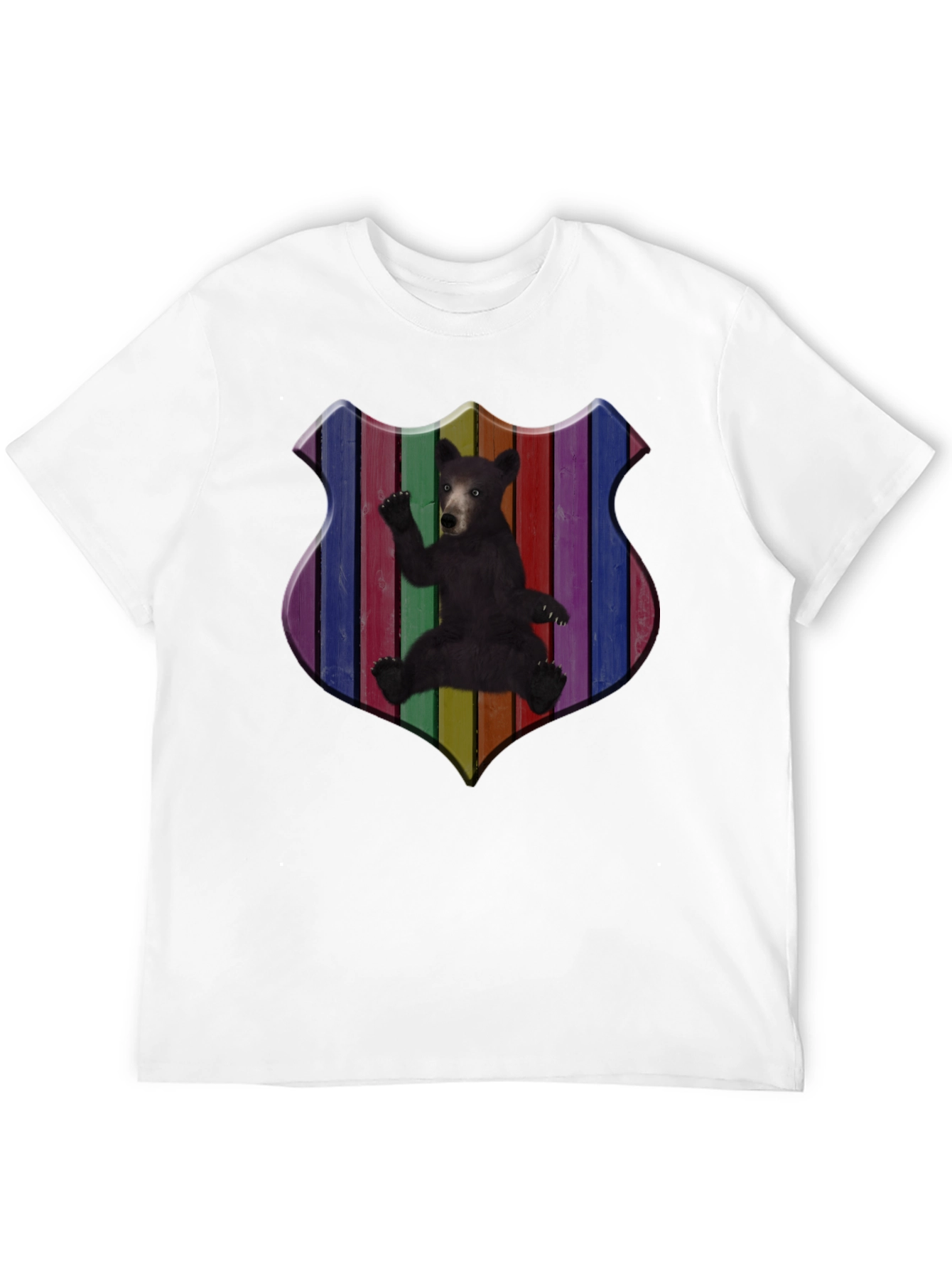 Rainbow Bear Shield Graphic T-Shirt