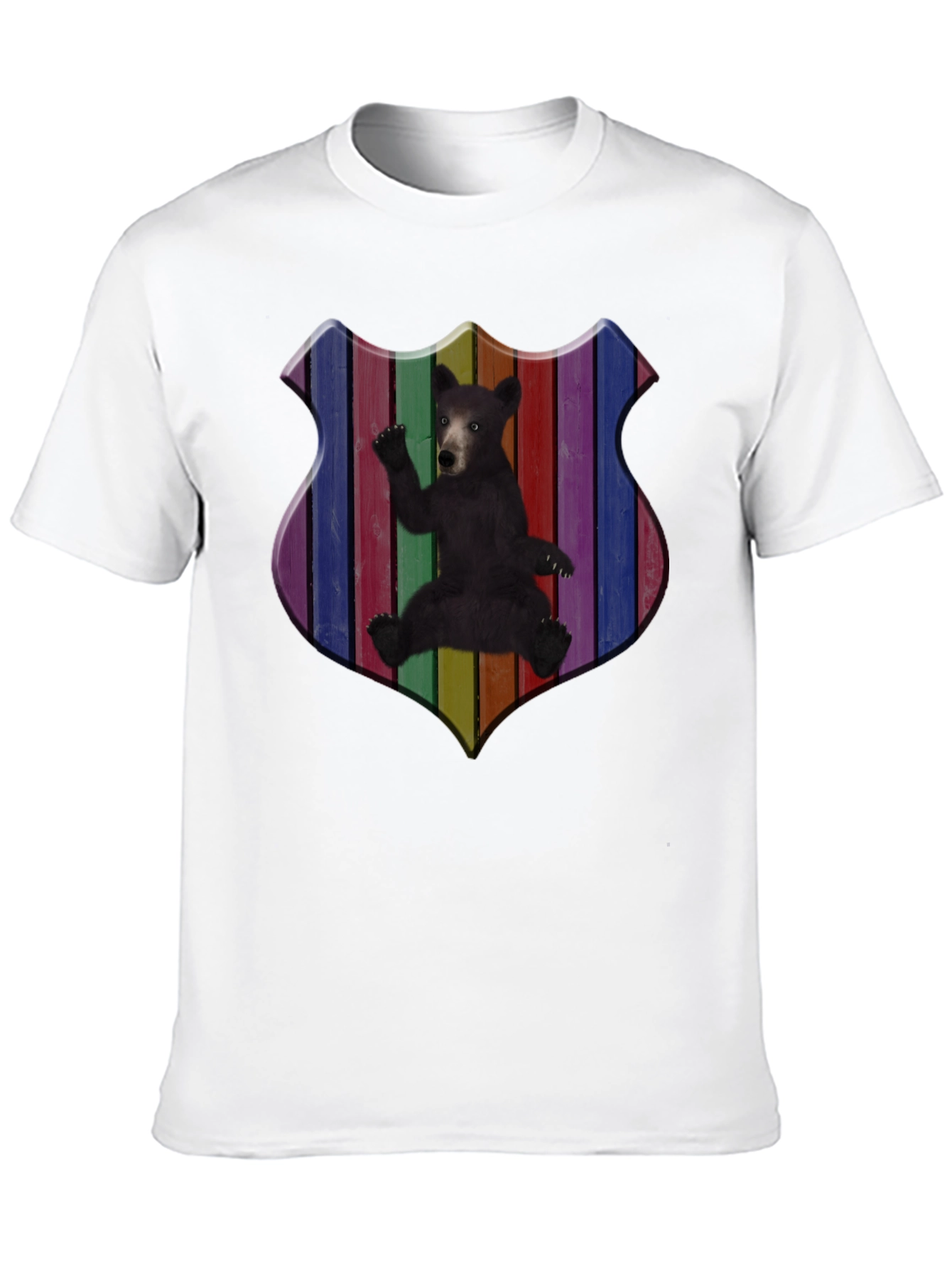 Rainbow Bear Shield Graphic T-Shirt