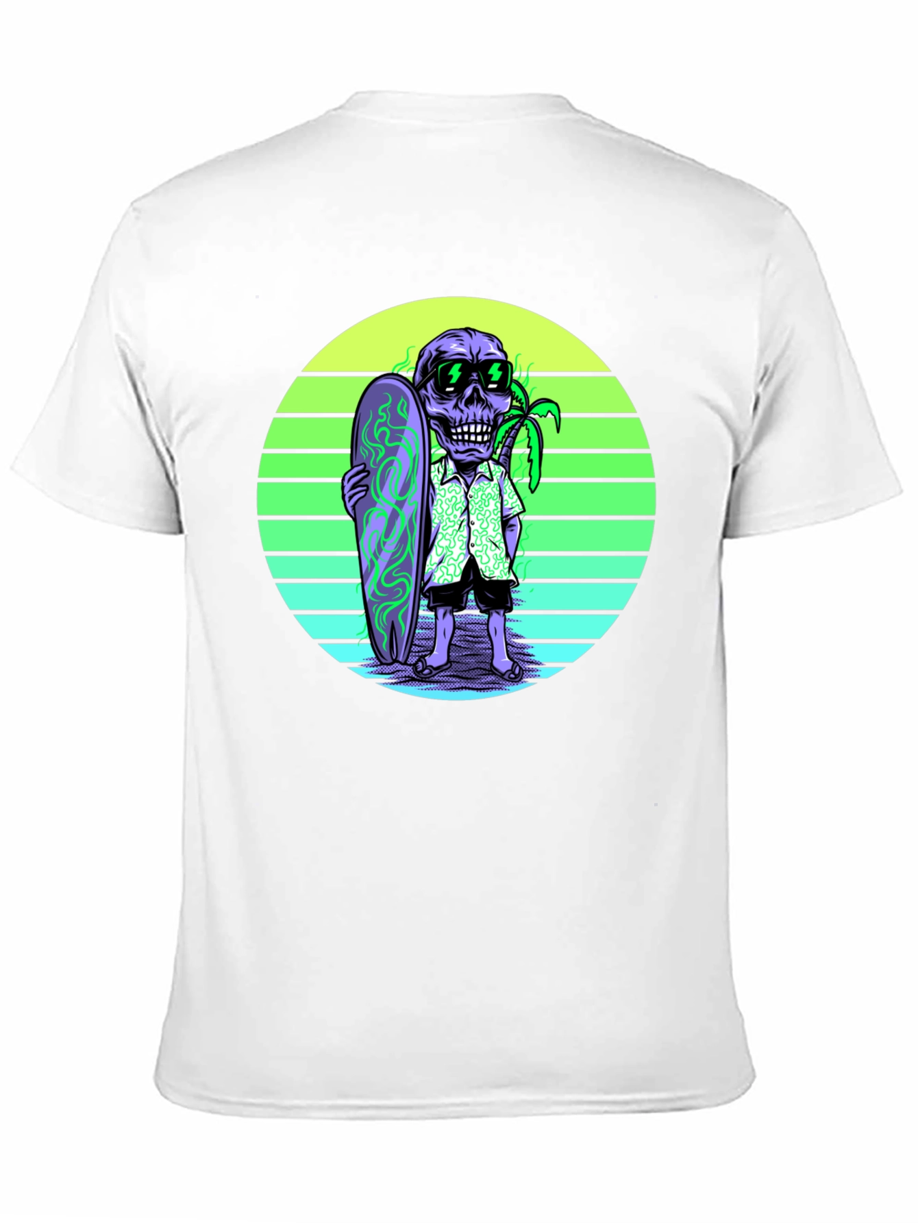 Skull Surfer Graphic Tee - Retro Style