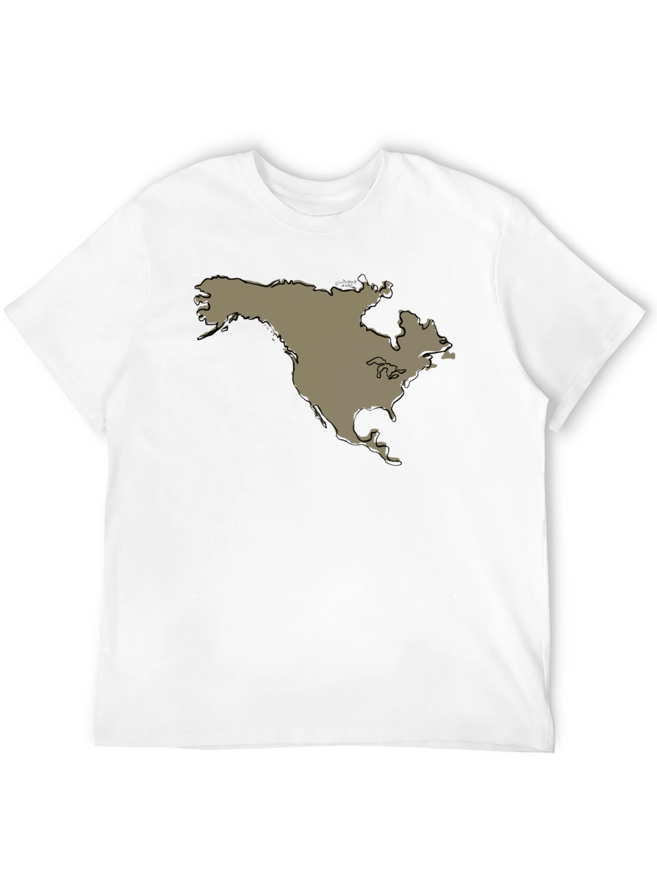 North America Continent Map Graphic Tee
