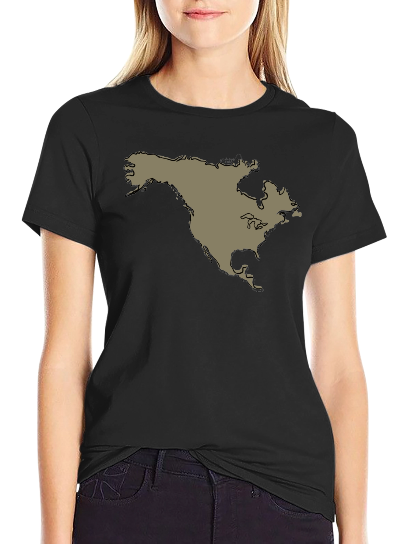 North America Continent Map Graphic Tee