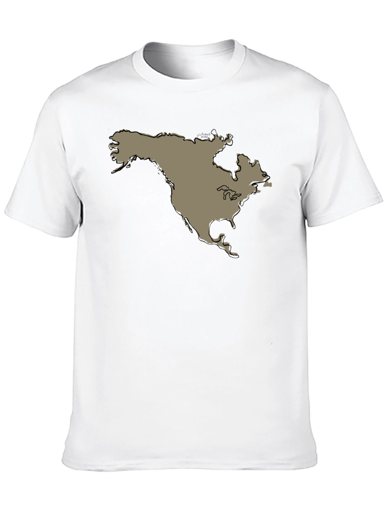 North America Continent Map Graphic Tee