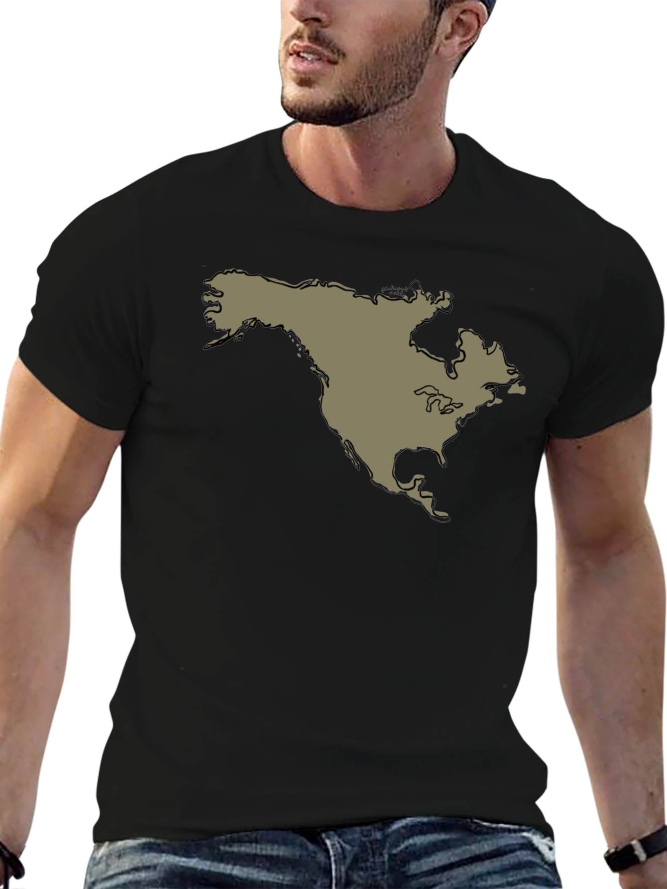 North America Continent Map Graphic Tee