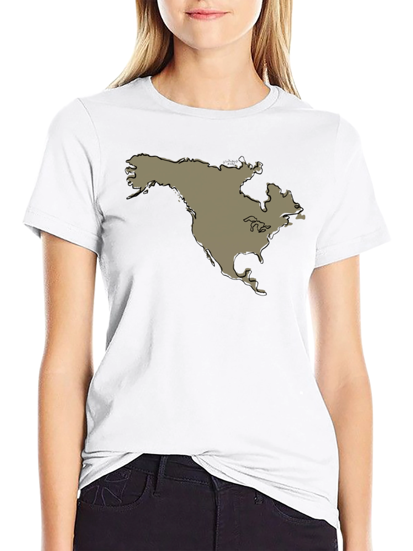 North America Continent Map Graphic Tee