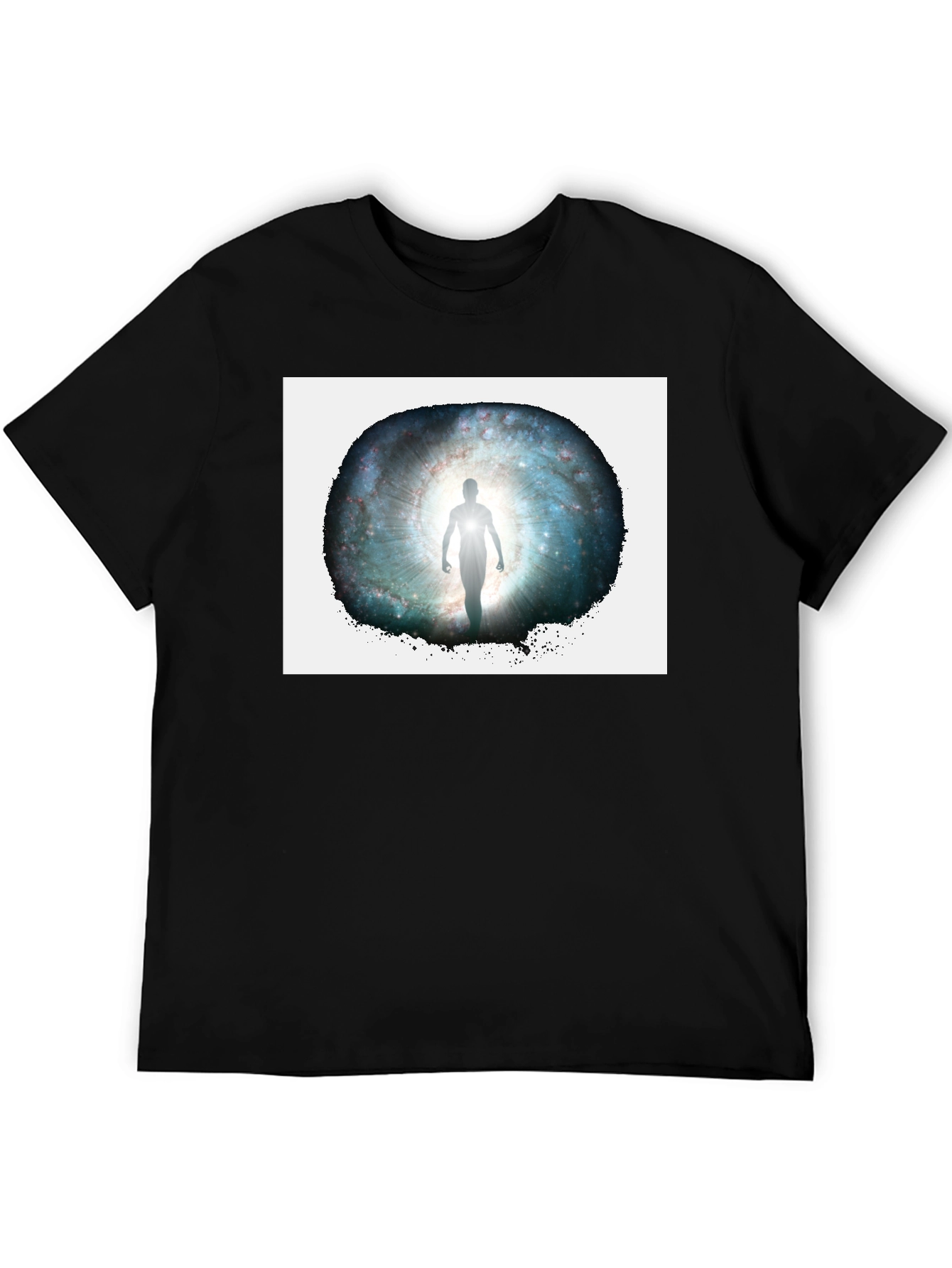 Galactic Gateway Graphic Tee - Black Cotton Comfort
