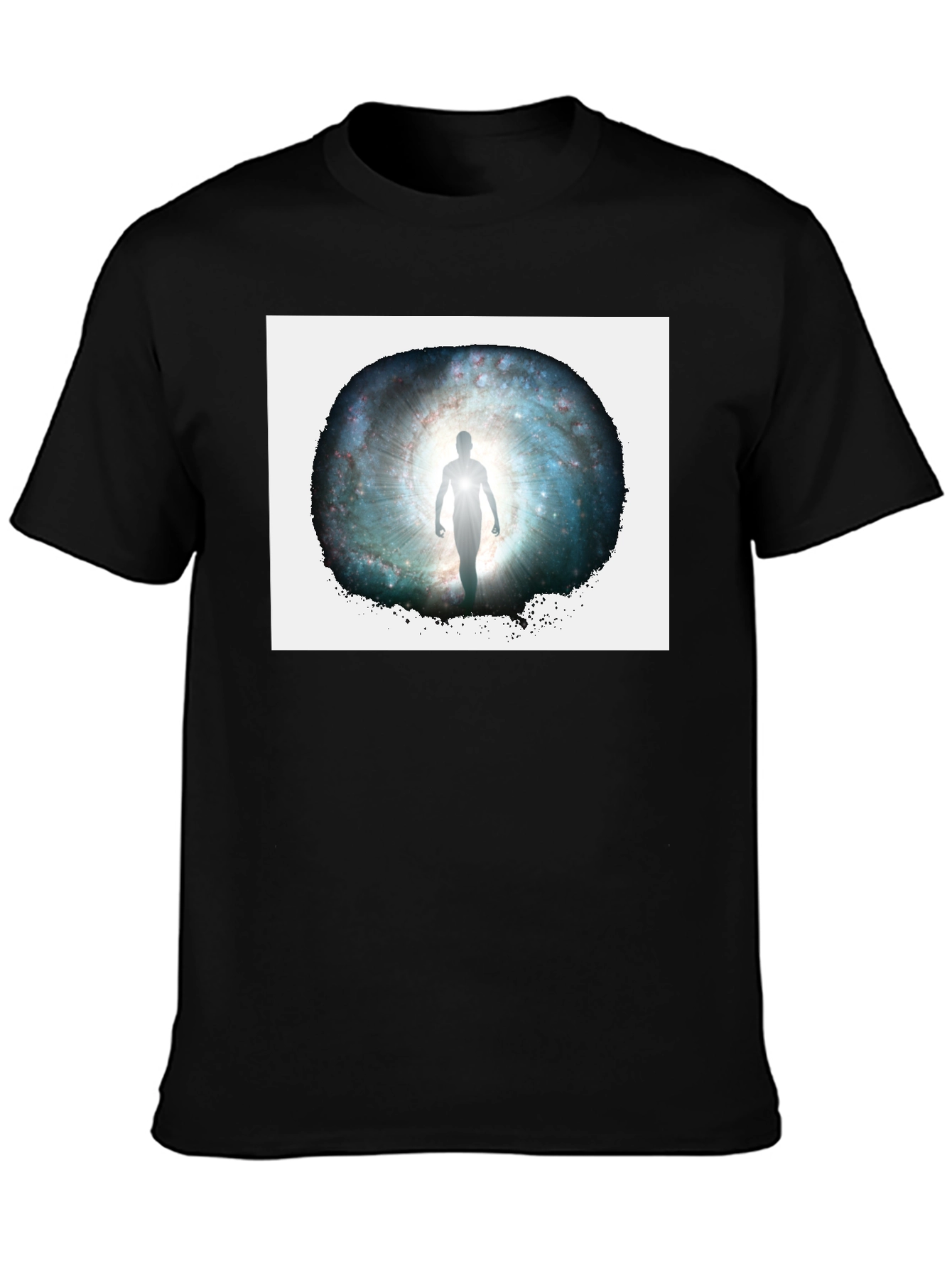 Galactic Gateway Graphic Tee - Black Cotton Comfort
