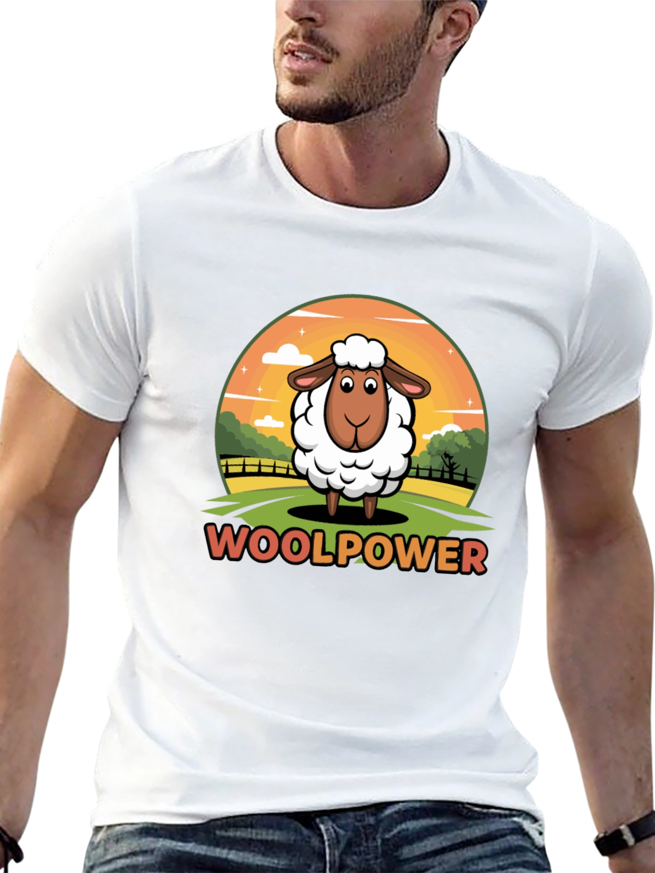 Woolpower Sheep Graphic Tee - Unisex Black T-Shirt