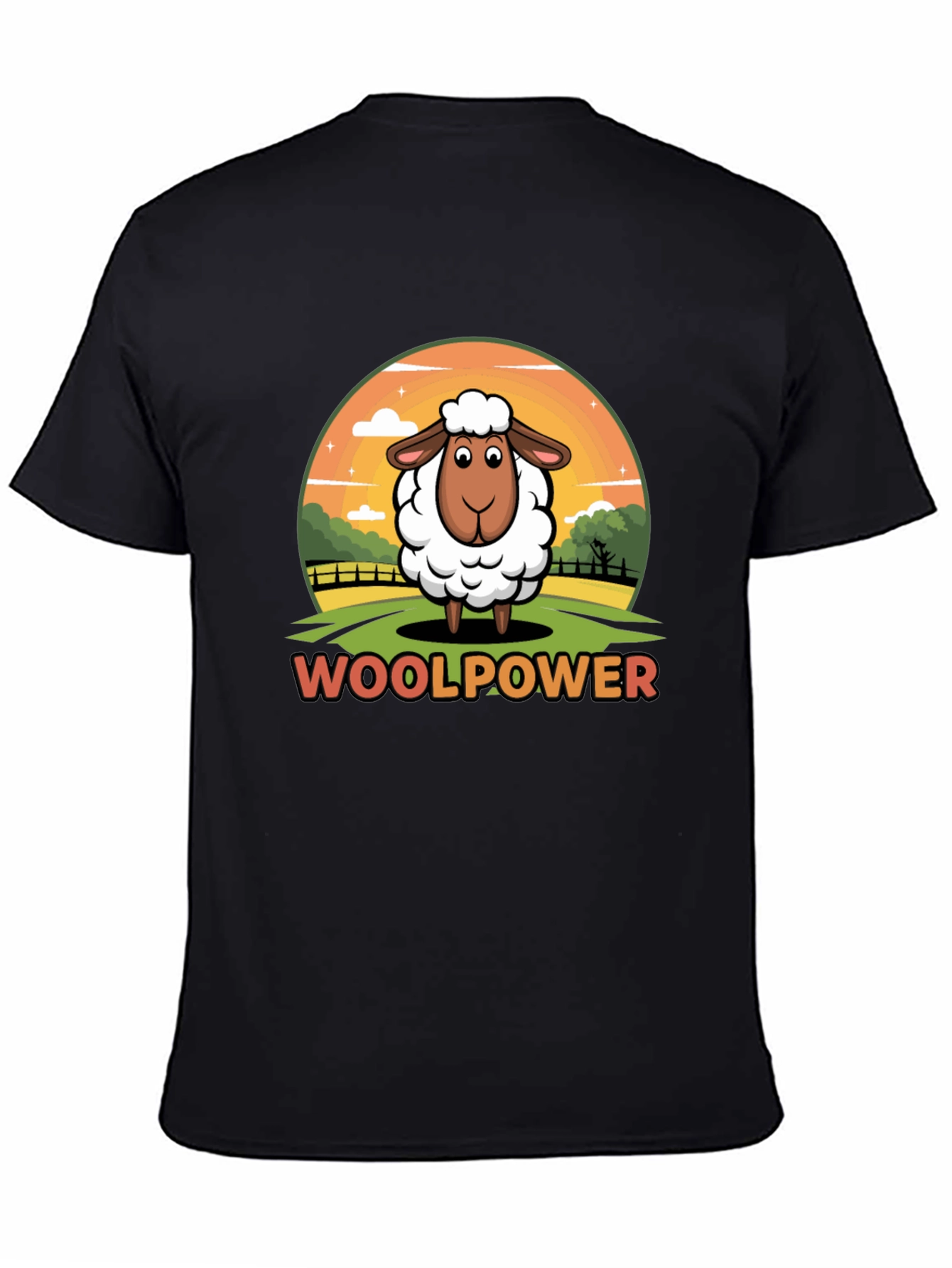 Woolpower Sheep Graphic Tee - Unisex Black T-Shirt