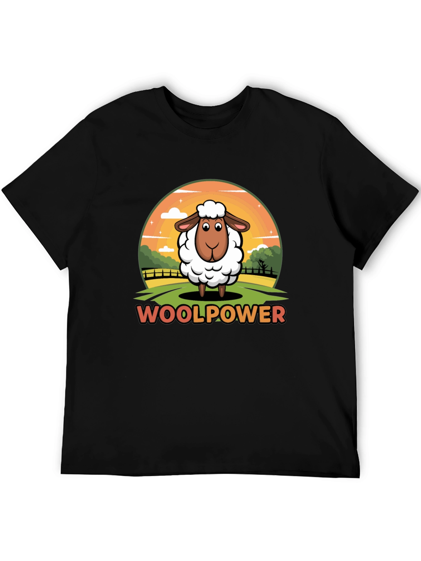 Woolpower Sheep Graphic Tee - Unisex Black T-Shirt