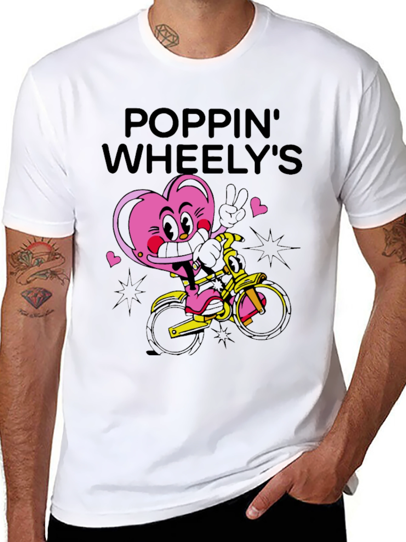 Poppin Wheelys Graphic Tee - Black Cotton