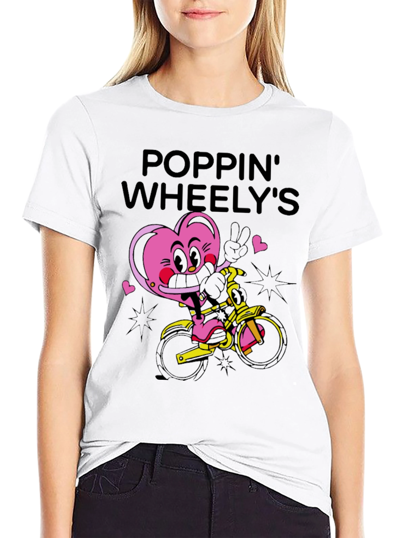 Poppin Wheelys Graphic Tee - Black Cotton