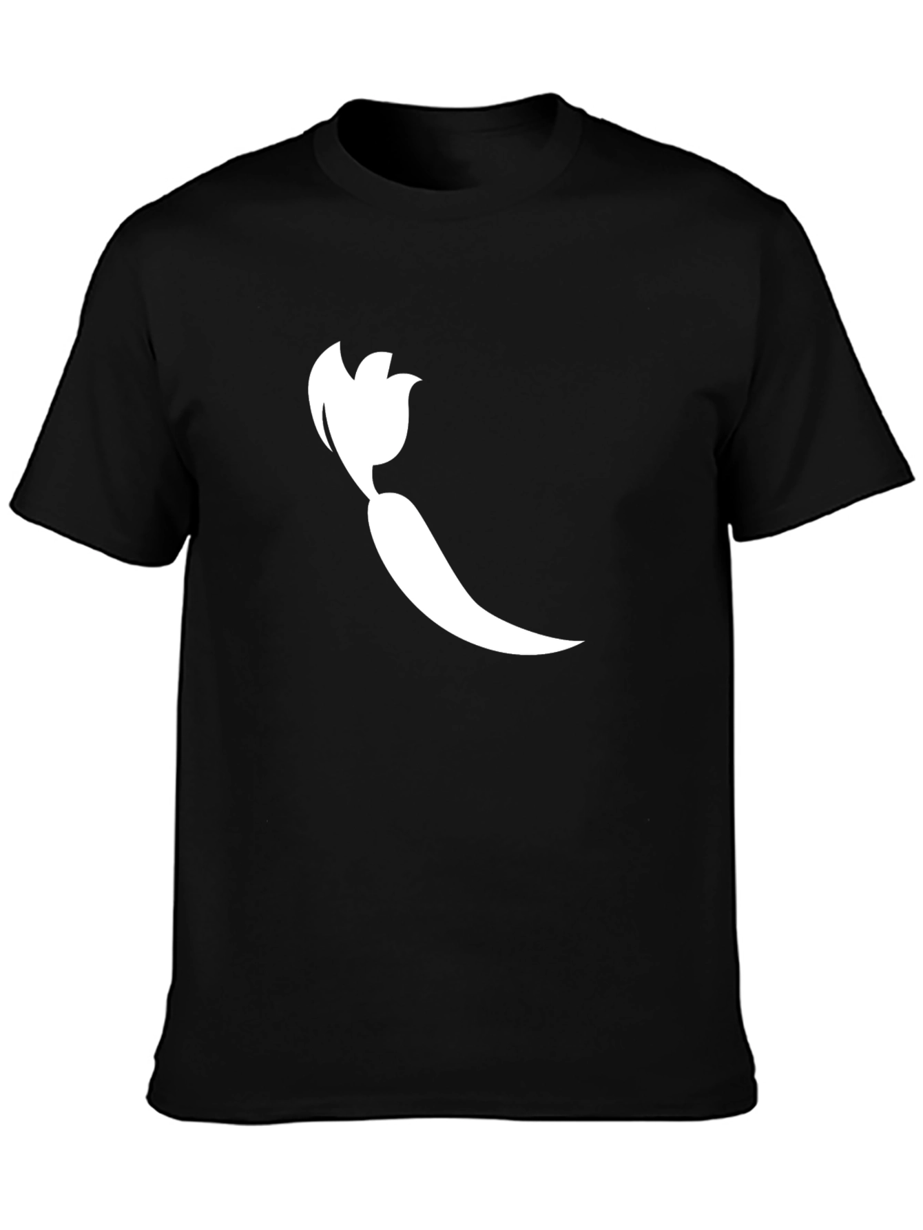 Chili Pepper Graphic Tee - Bold Black Cotton T-Shirt