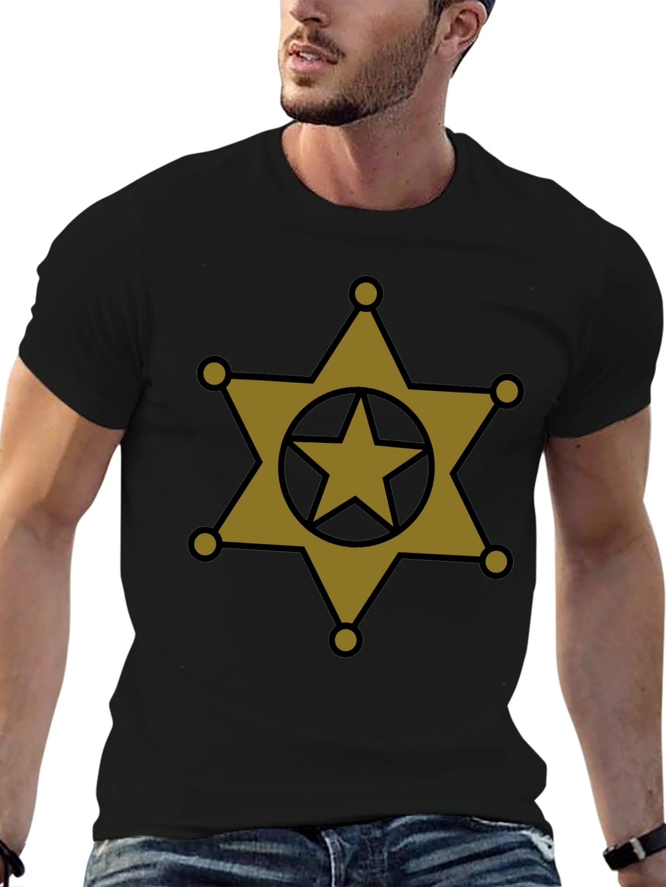 Sheriff Star T-Shirt - Western Badge Design