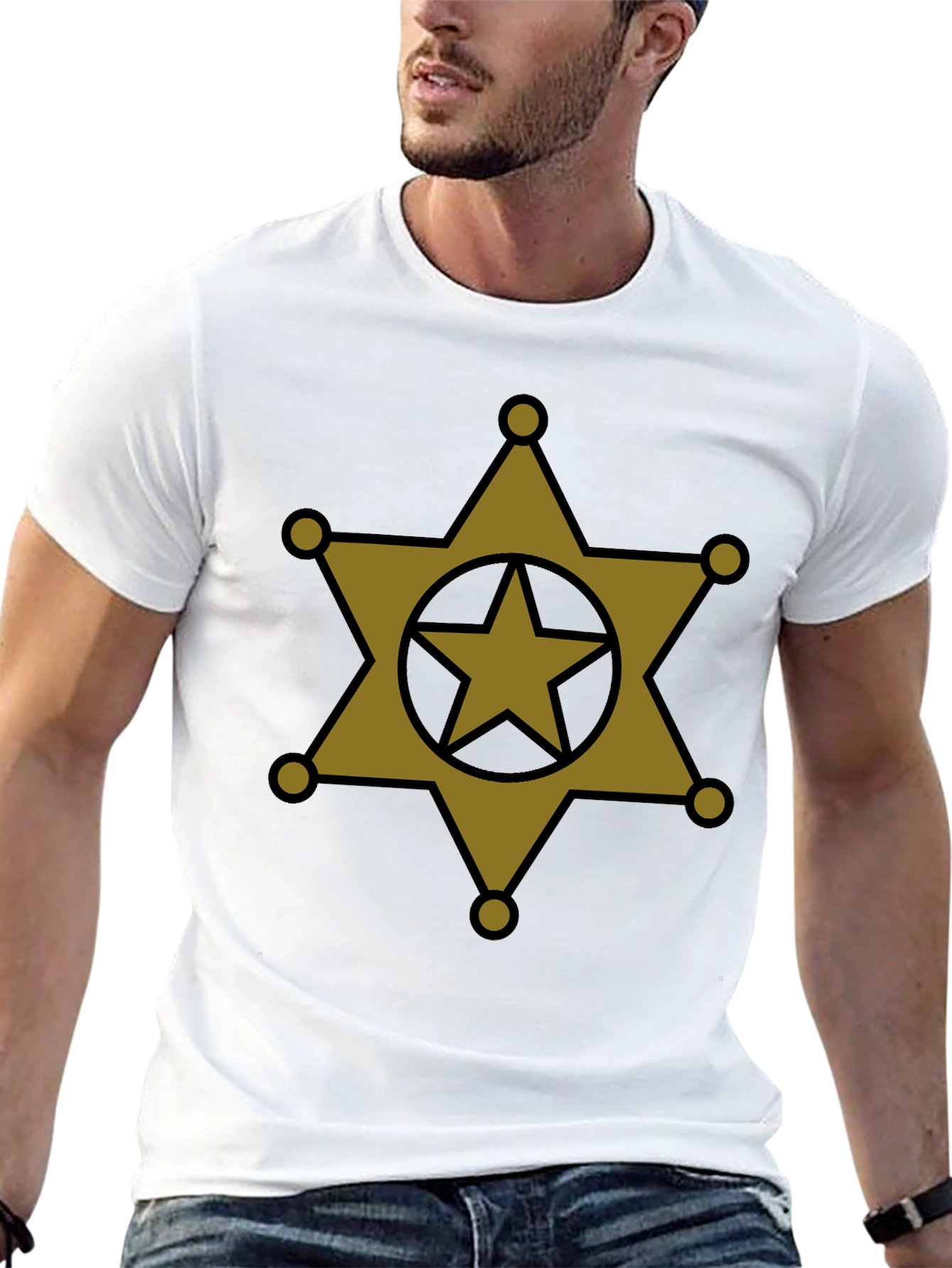 Sheriff Star T-Shirt - Western Badge Design