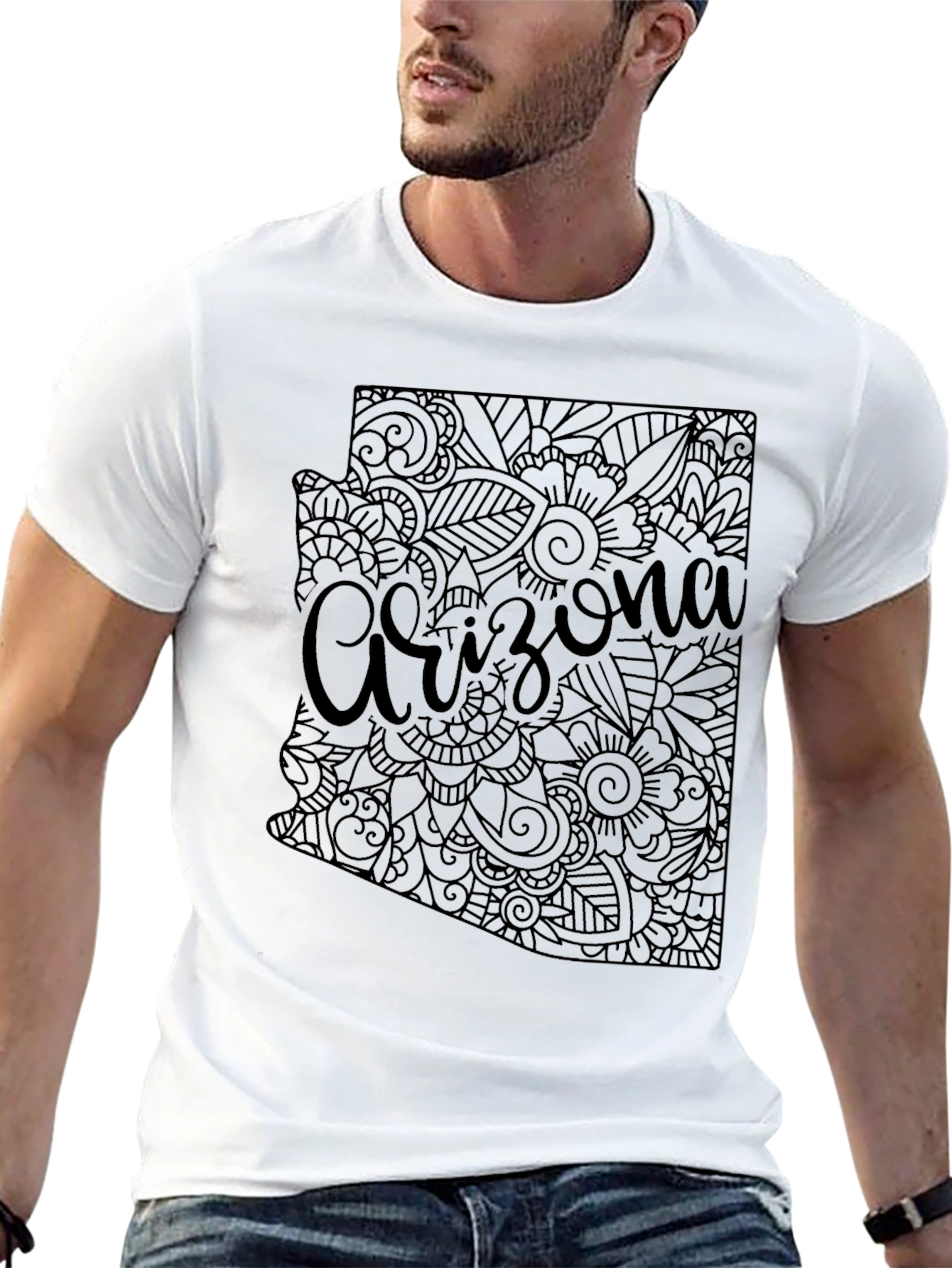 Arizona State Floral Map T-Shirt