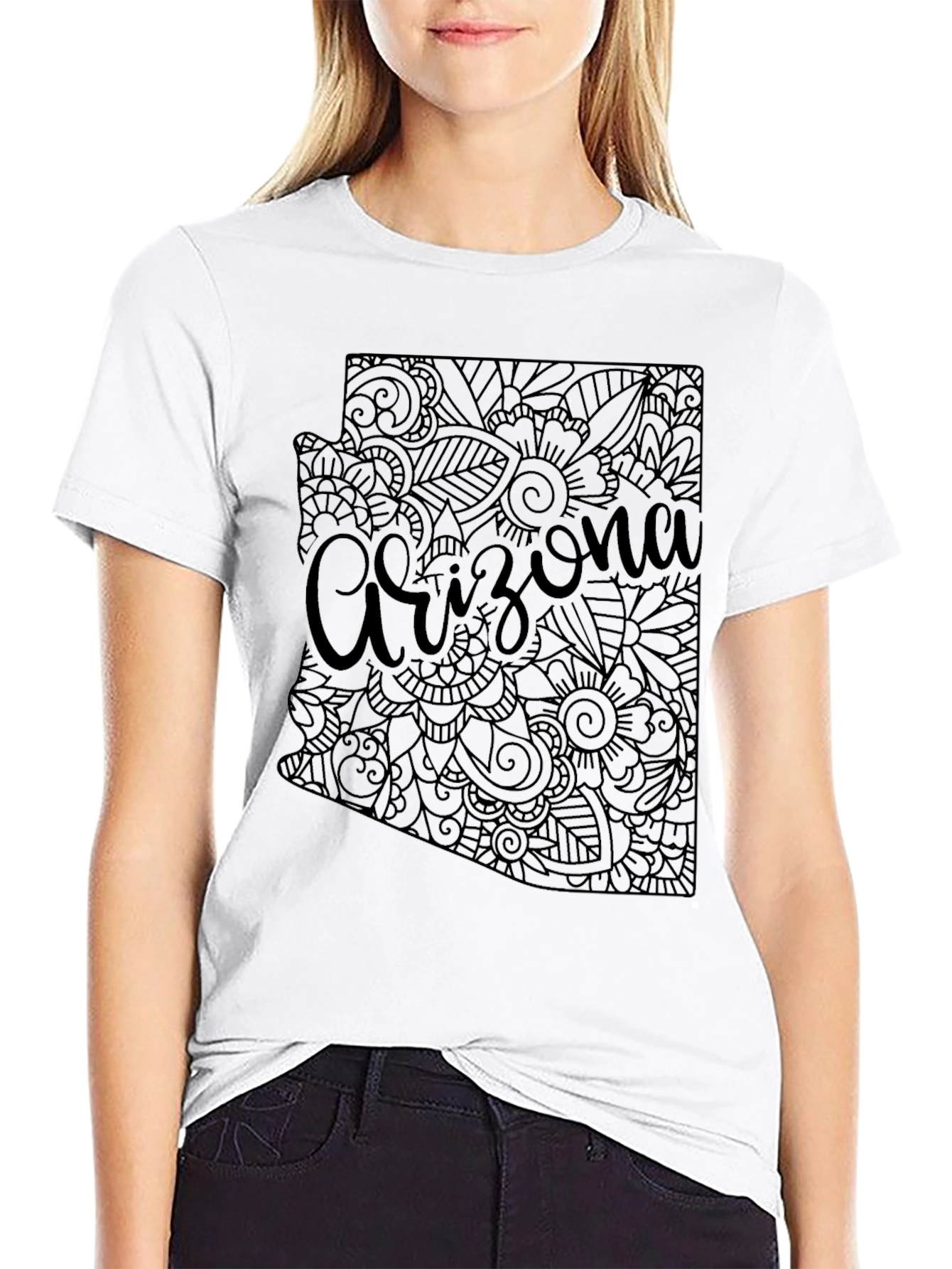 Arizona State Floral Map T-Shirt