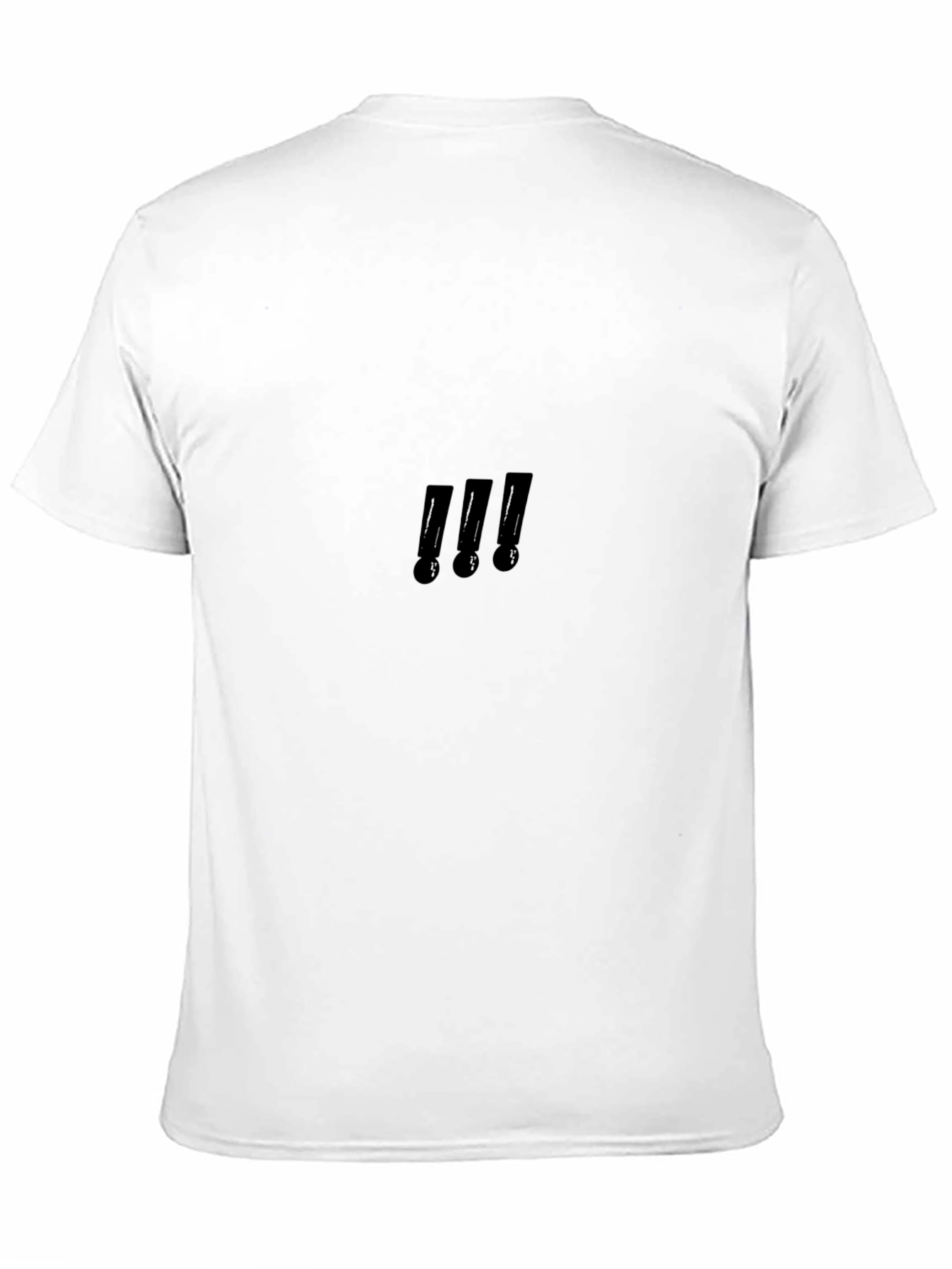 Sleek Black T-Shirt with Subtle Exclamation Mark Design