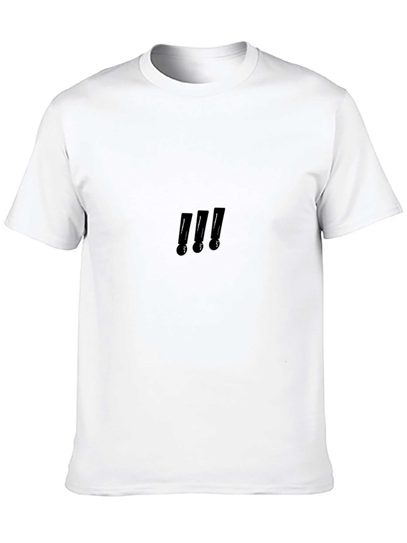 Sleek Black T-Shirt with Subtle Exclamation Mark Design