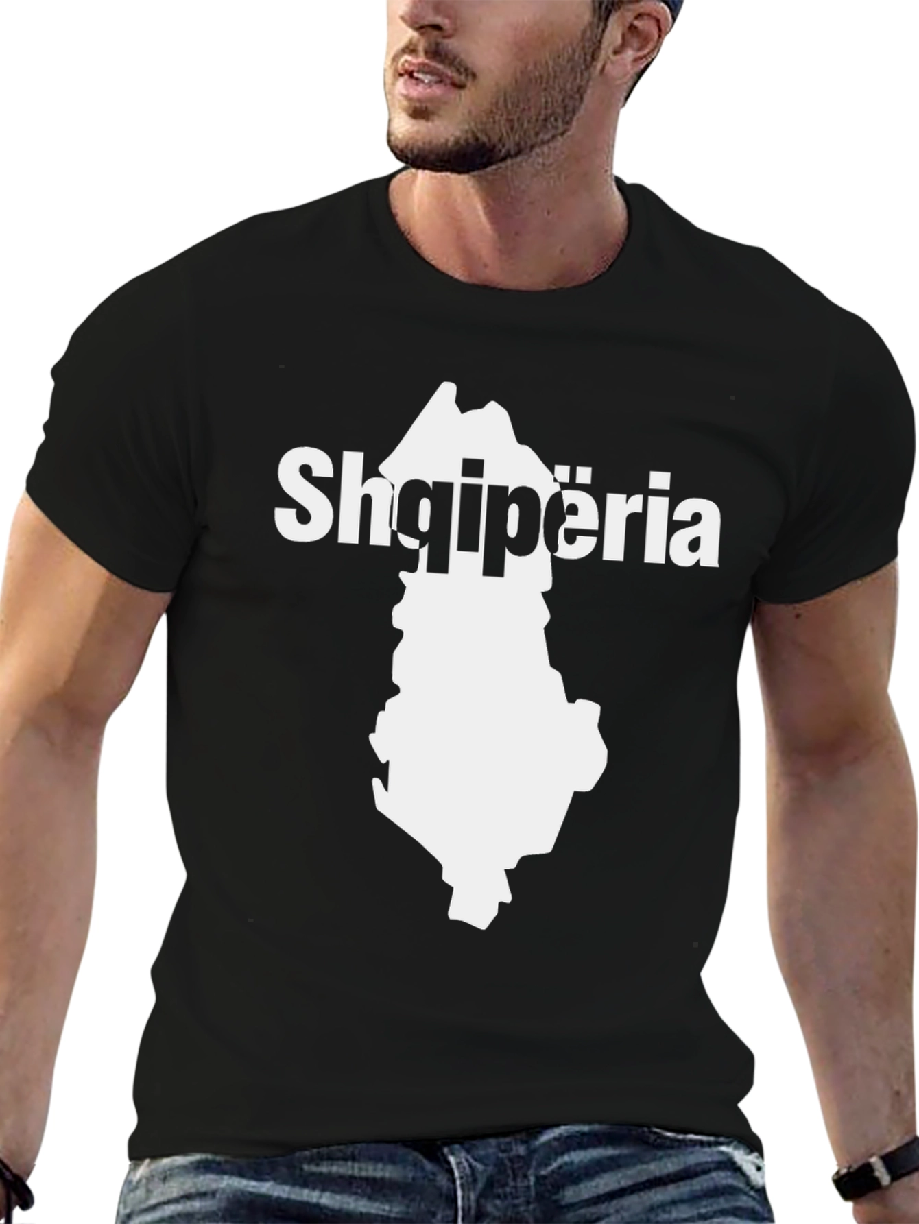 Albania Map T-Shirt - Black Shqipëria Pride