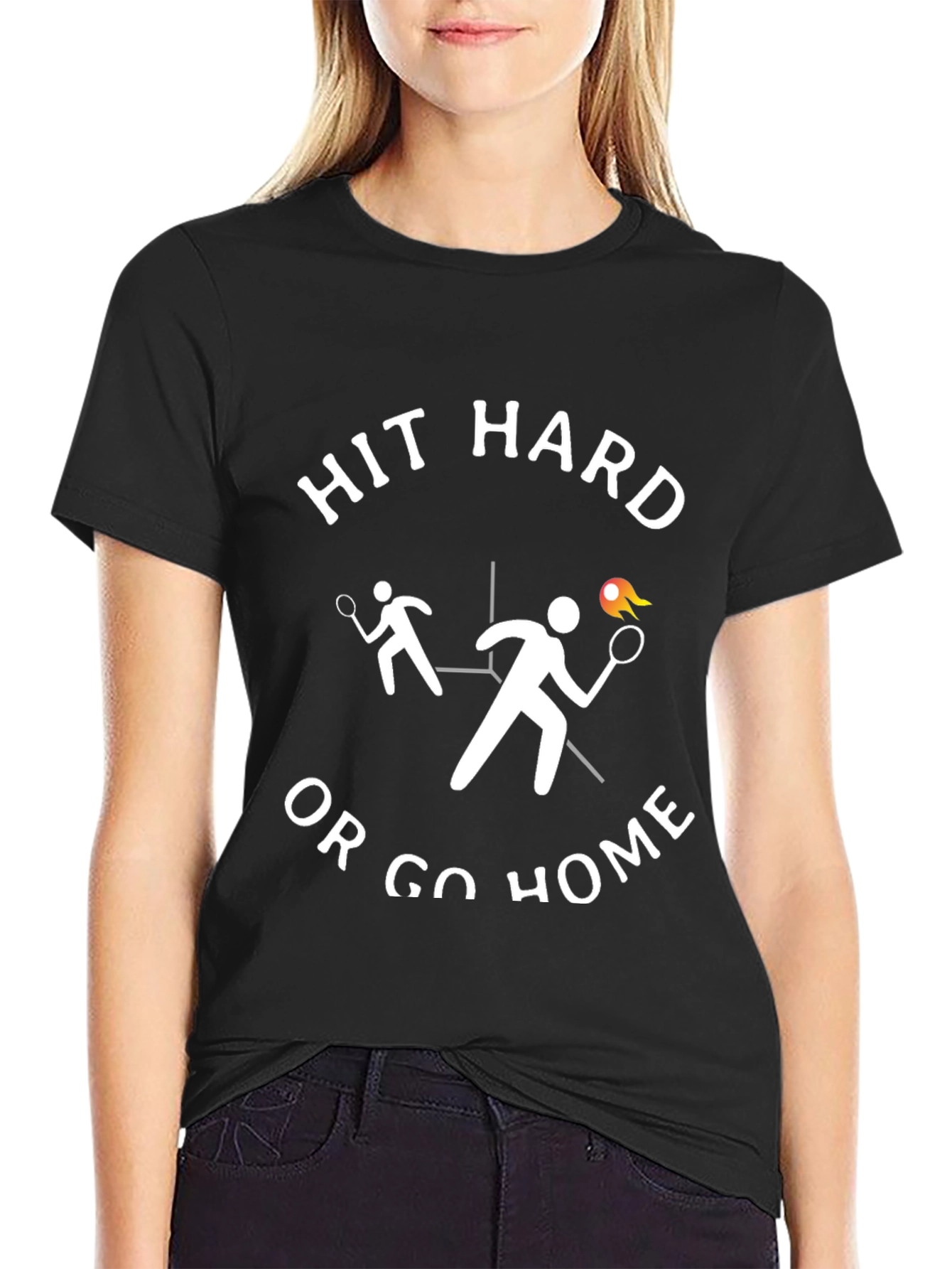 Hit Hard or Go Home Black Graphic Tee