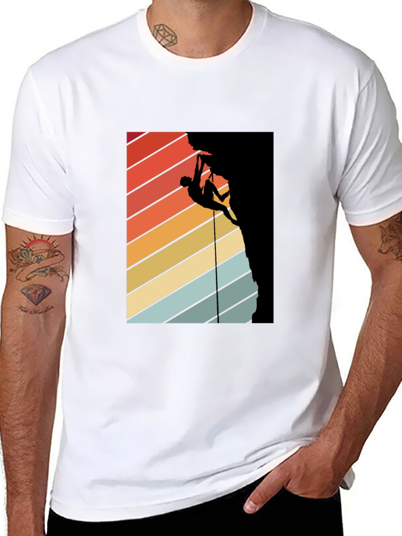 Retro Climbing T-Shirt - Black Graphic Tee