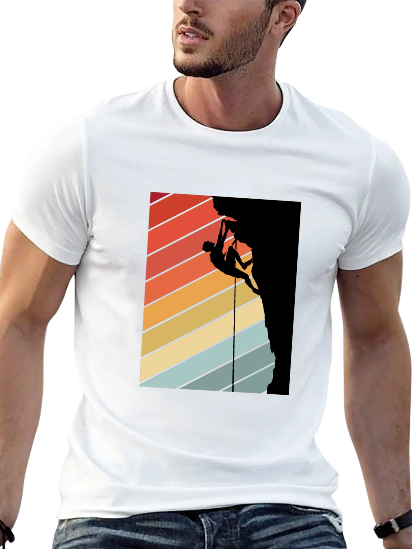 Retro Climbing T-Shirt - Black Graphic Tee