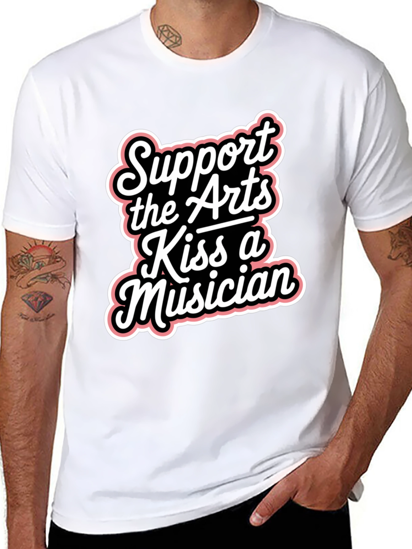 Support the Arts Kiss A Musician Graphic Tee