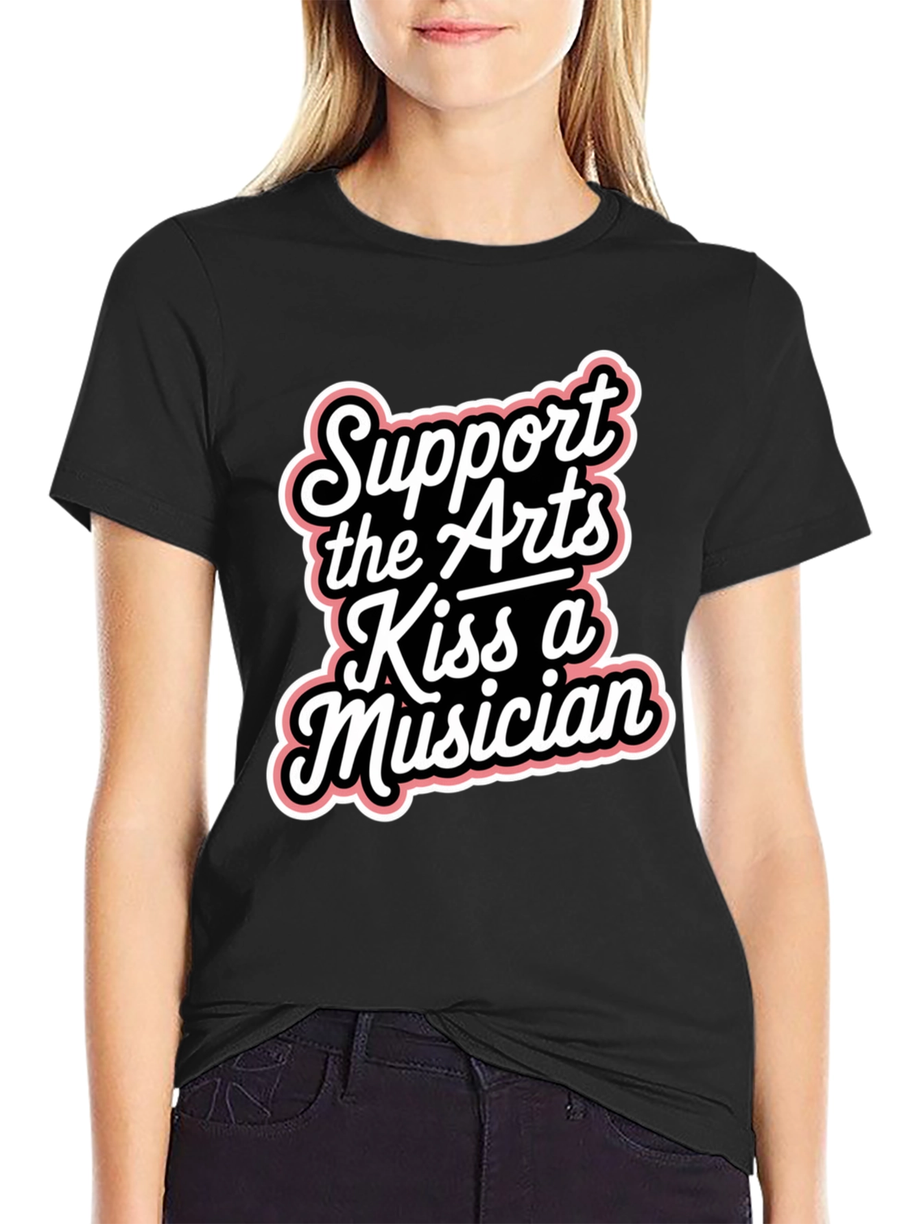 Support the Arts Kiss A Musician Graphic Tee