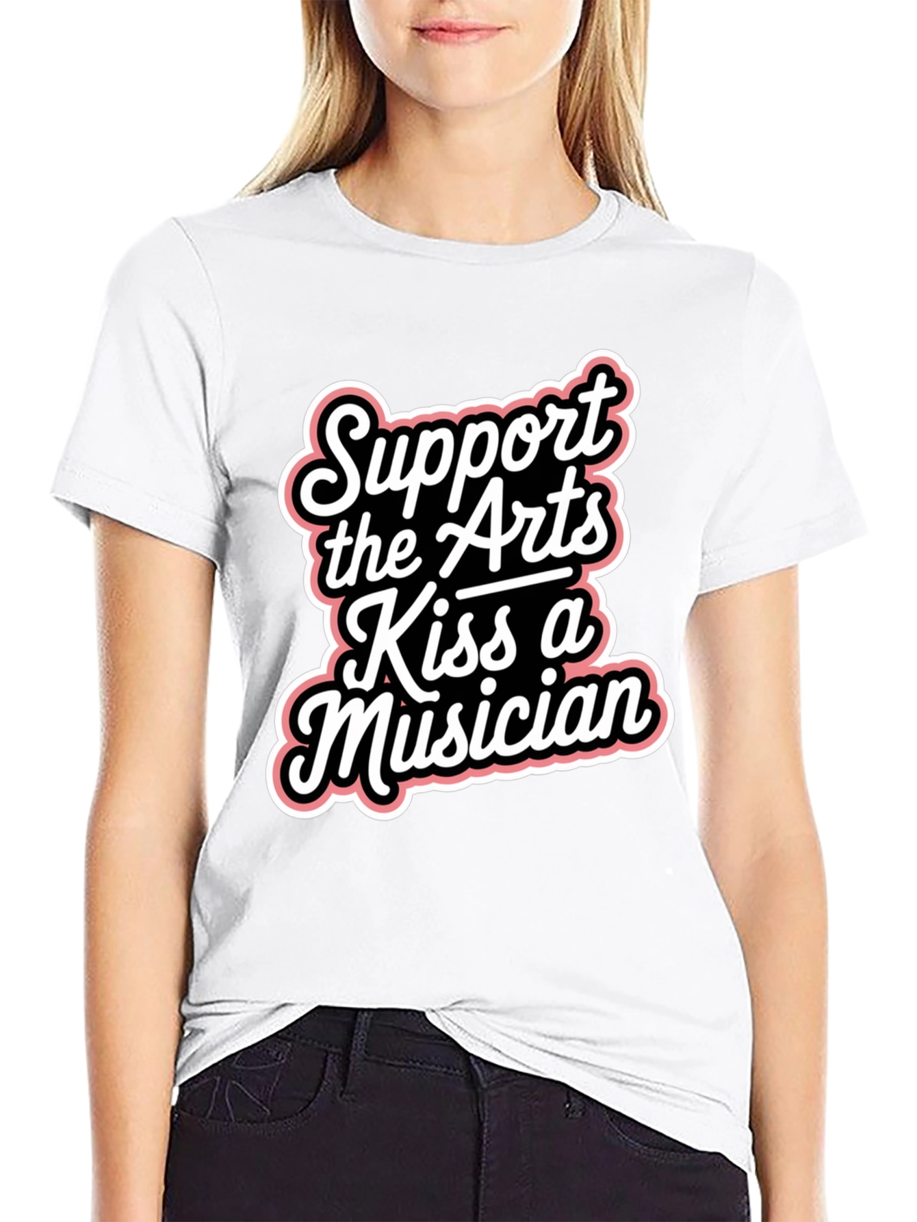 Support the Arts Kiss A Musician Graphic Tee