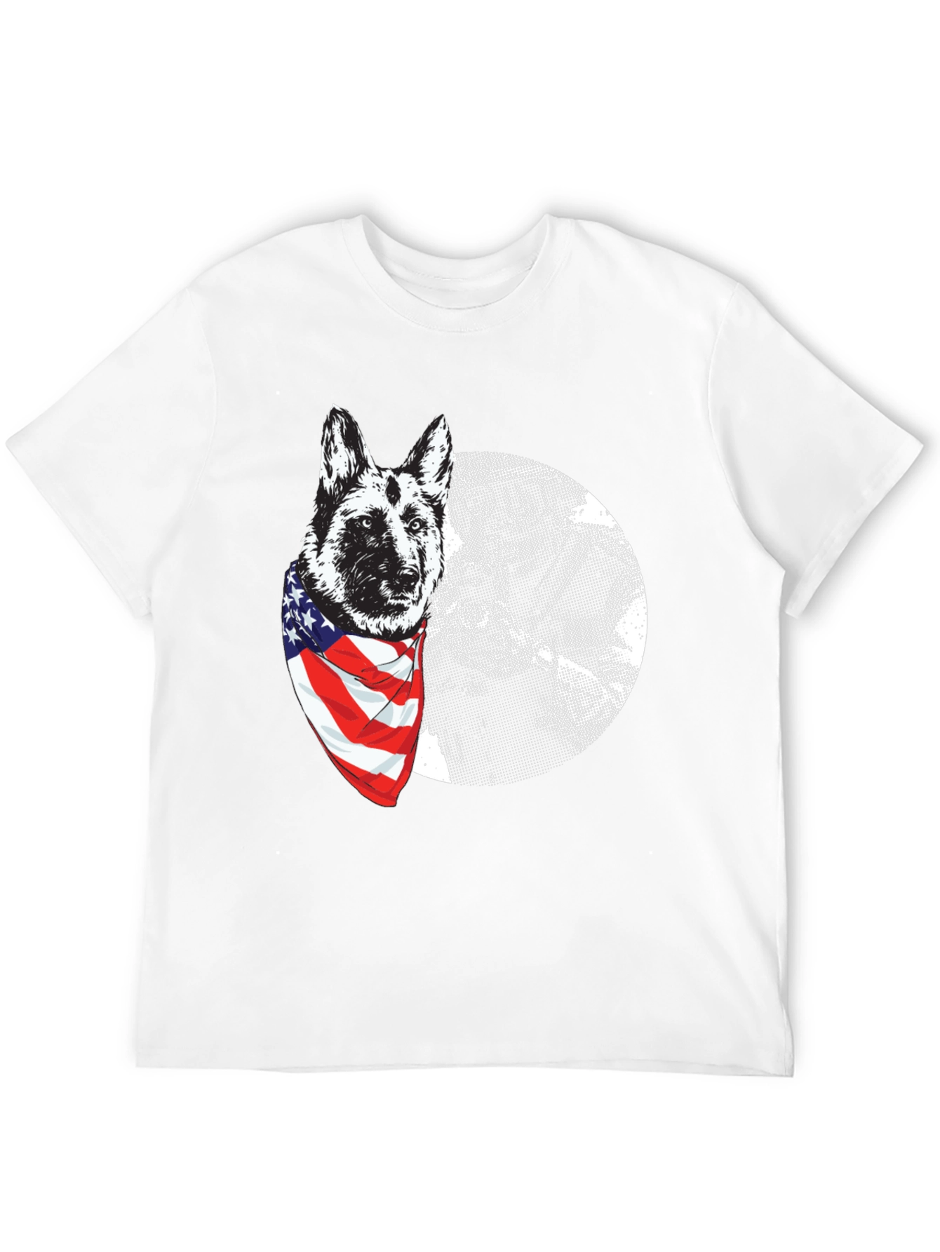 Patriotic Dog Graphic T-Shirt - Mens Black Tee