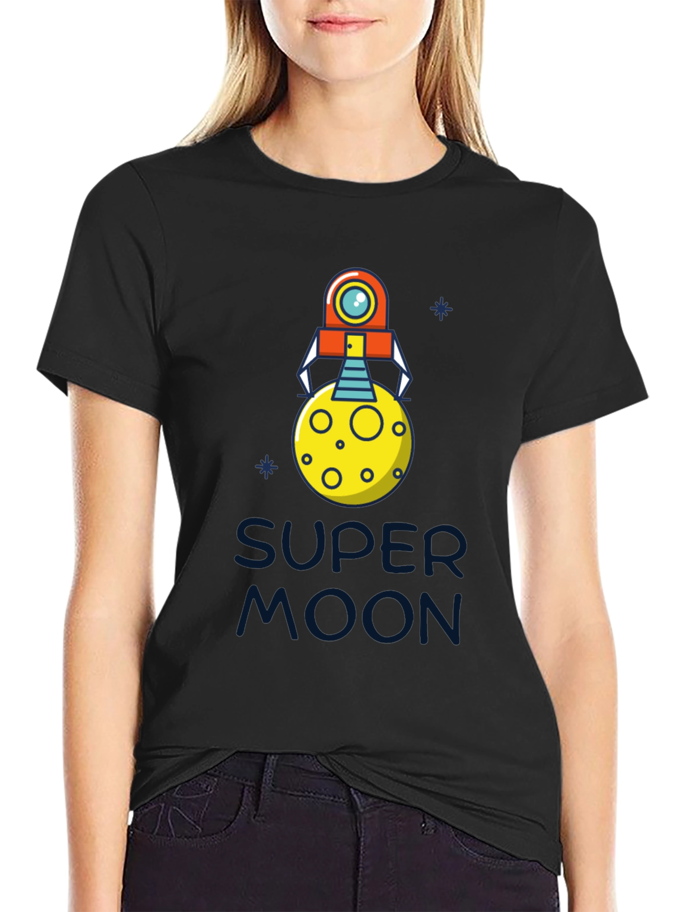 Super Moon Robot T-Shirt - Cool Graphic Tee