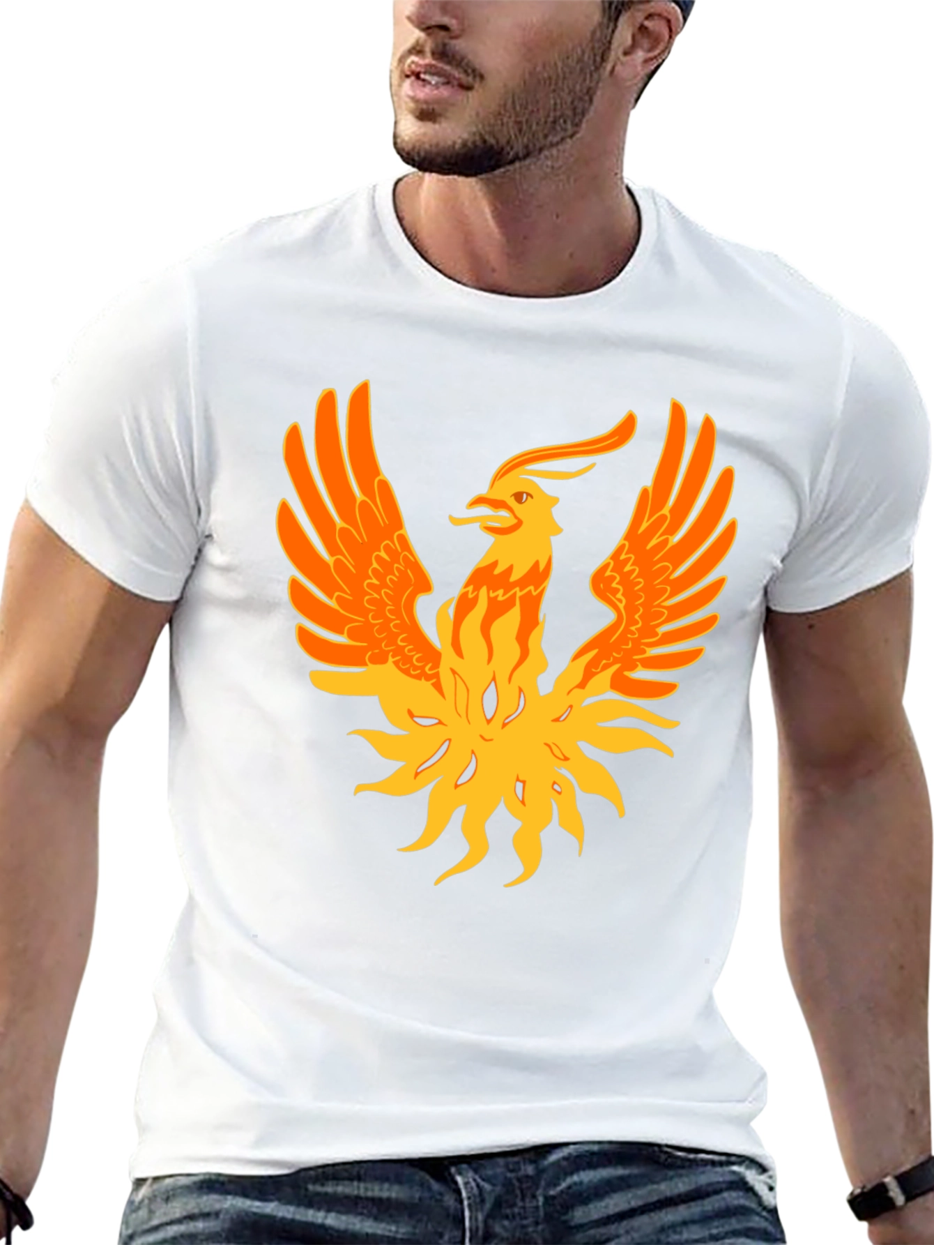 Phoenix Graphic Print Black Tee