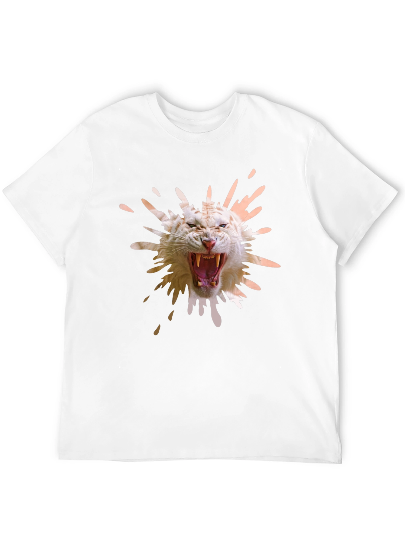 Tiger Splash Graphic Tee - Black Cotton T-Shirt