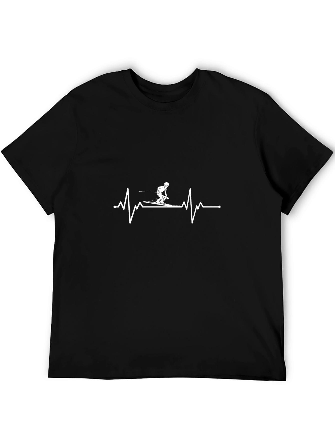 Ski Heartbeat Graphic Tee - Black T-Shirt